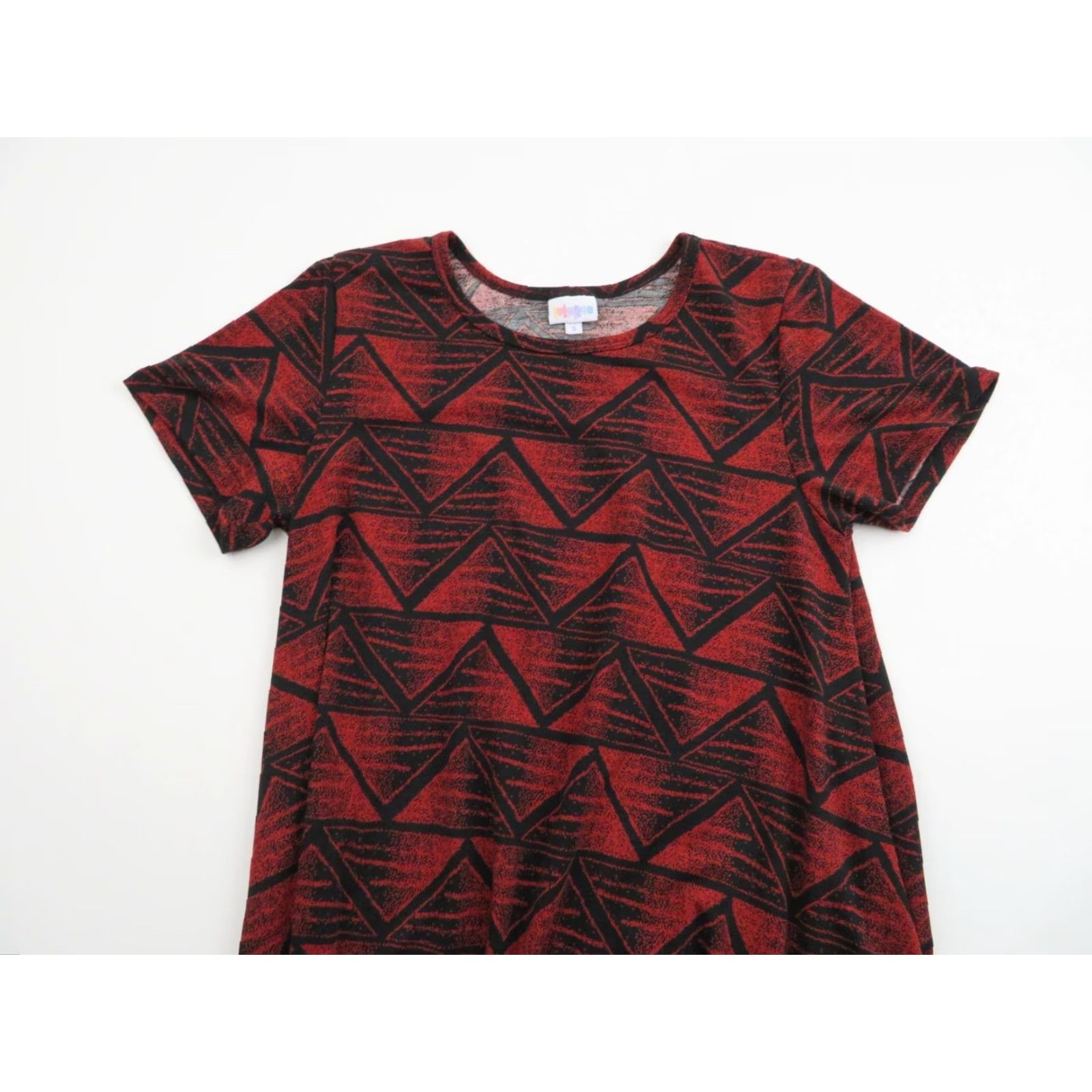 Vintage VINTAGE LuLaRoe Carly Dress Womens Small Red Black Geometric Print High Low Hem Stretchy Size S / US 4 / IT 40 - 4 Thumbnail