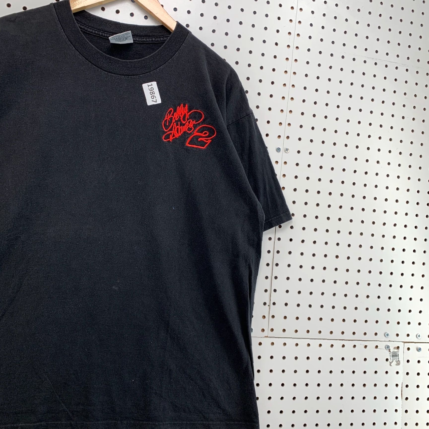 Gildan VINTAGE Bobby Allison Nascar Shirt XL Black Embroidered Short Sleeve Crew Neck 23x29.5 Mens Size US XL / EU 56 / 4 - 7 Thumbnail