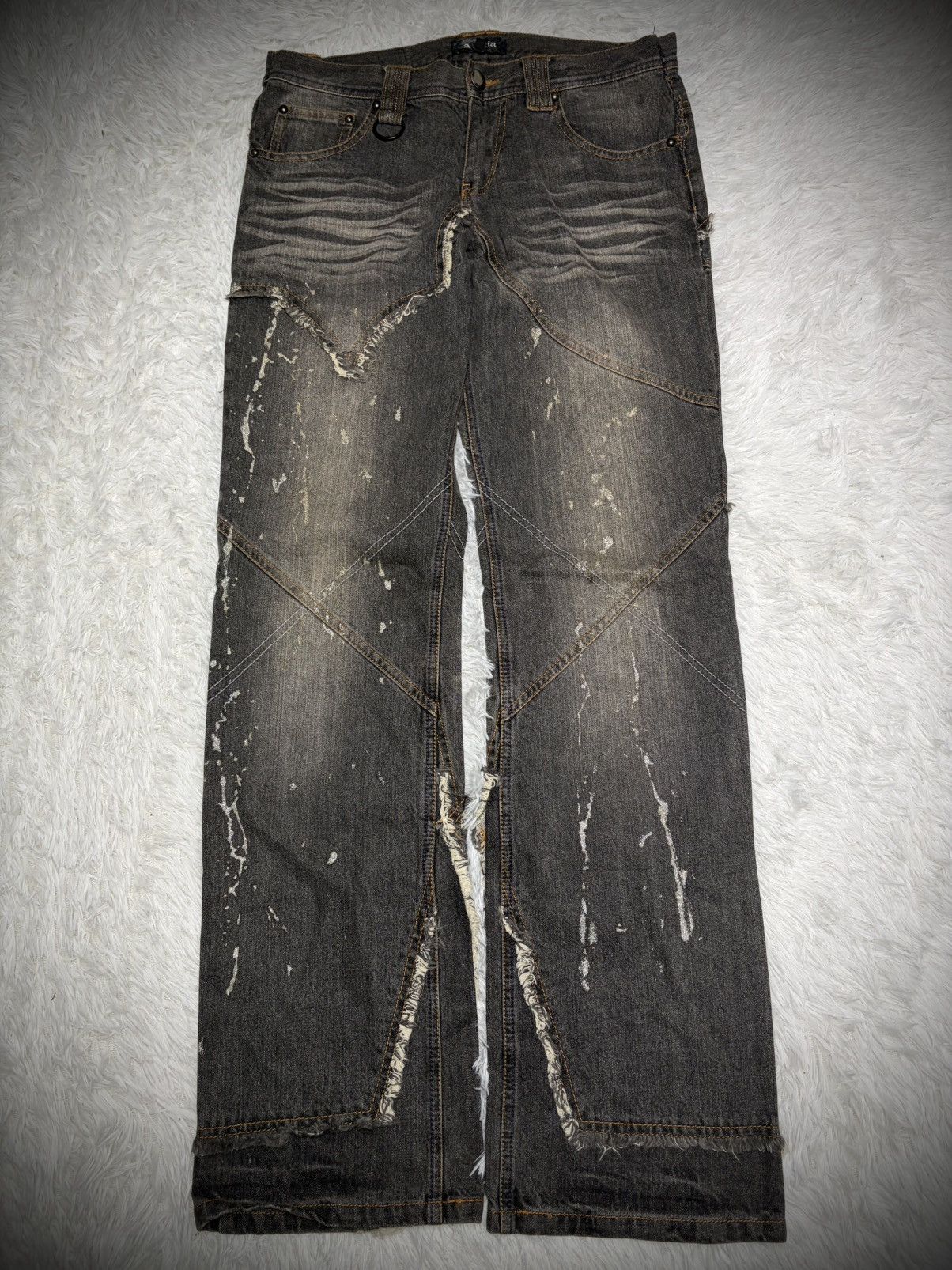 If Six Was Nine 00s Japanese brand fringe flared jeans Size US 32 / EU 48 - 1 Thumbnail