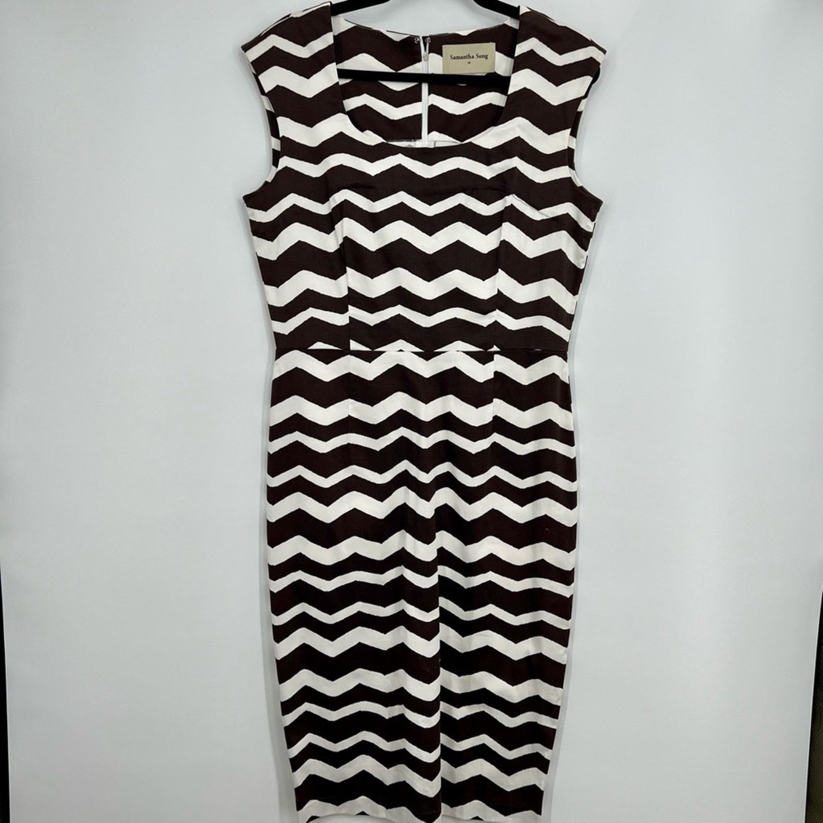 Samantha Sung Bodycon Zig Zag Sheath Sleeveless Dress 10