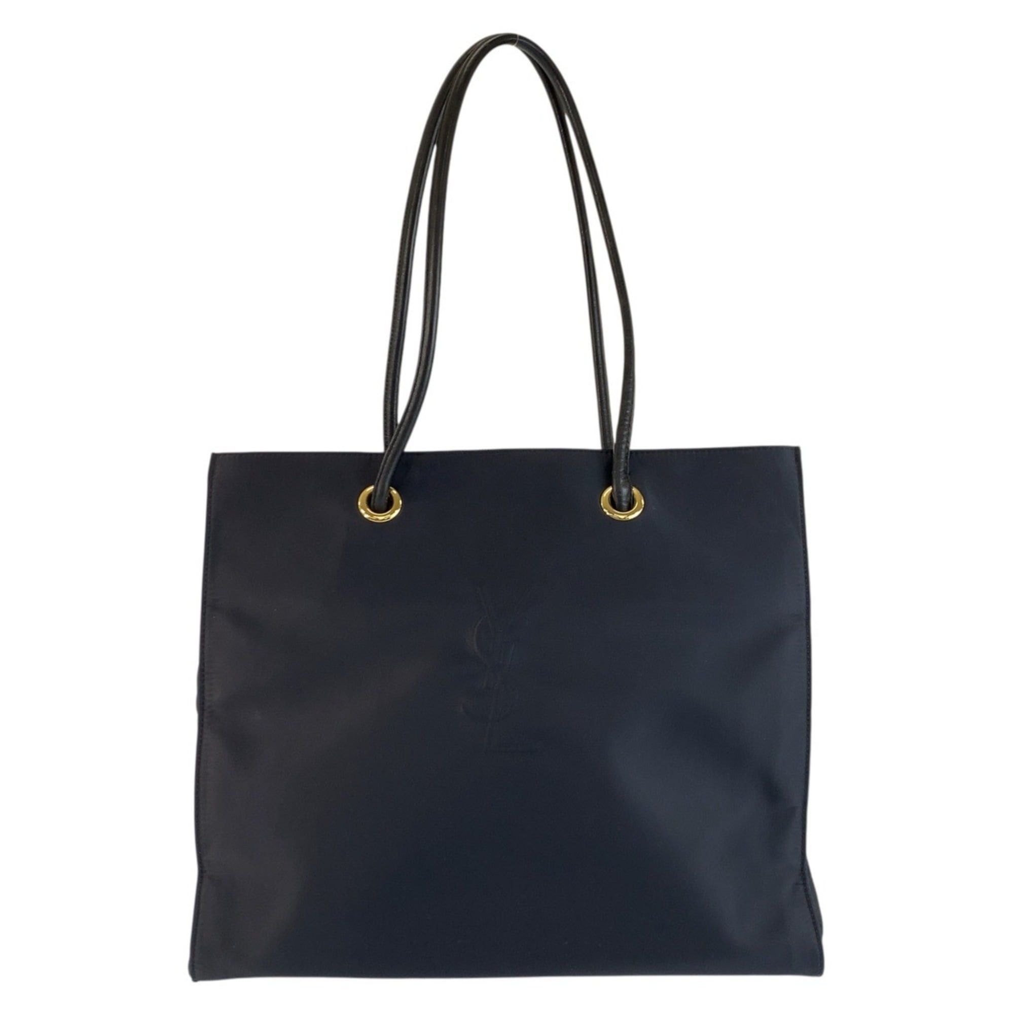 Yves Saint Laurent YVES SAINT LAURENT (YSL) Navy Nylon Tote Bag/Shoulder Bag with Gold Hardware for Women Size ONE SIZE - 1 Thumbnail