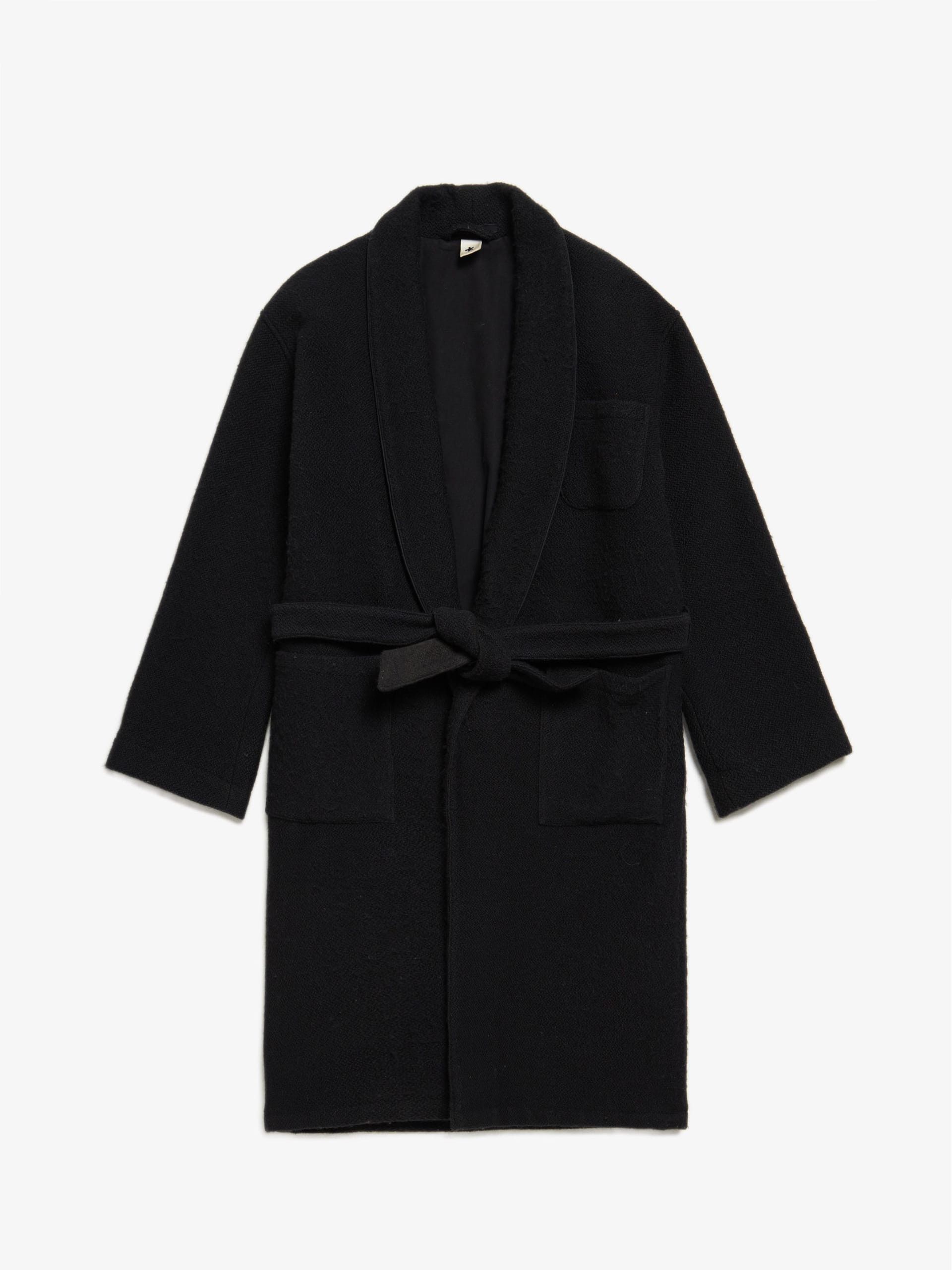 Adam Kimmel Black Elongated Wool Robe Coat | Grailed