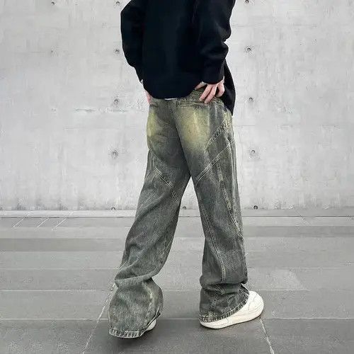 Report Collection Rusty blue Baggy Flared Leg Striped Jeans Size US 34 / EU 50 - 4 Thumbnail