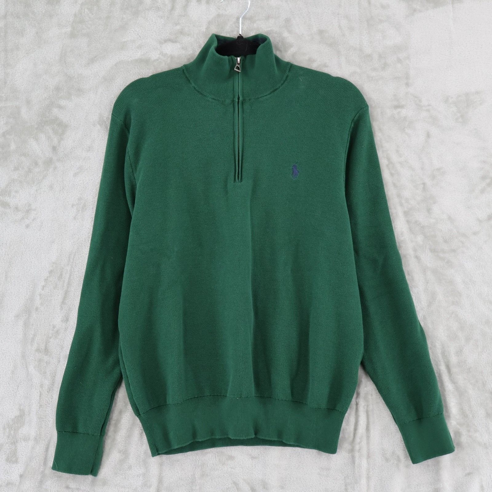 Polo Ralph Lauren Polo Ralph Lauren Mesh-Knit Cotton Quarter-Zip Sweater Men L Size US L / EU 52-54 / 3 - 1 Thumbnail