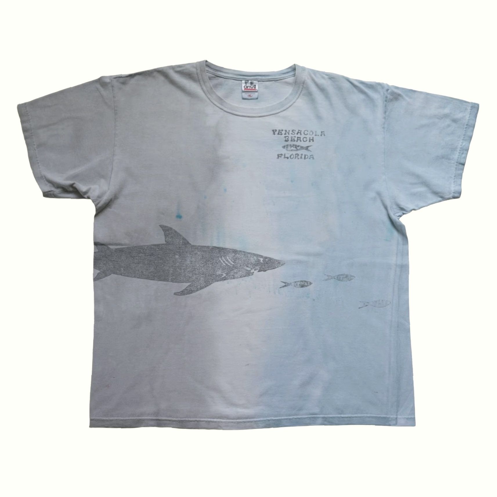 Anvil VINTAGE 90s SHARK ALL OVER PRINT SEA WATER GRAPHIC TIE DYE SHIRT XL Men Shirt Graphic 90s Florida Ocean Blue Cotton Anvil Size US XL / EU 56 / 4 - 2 Thumbnail