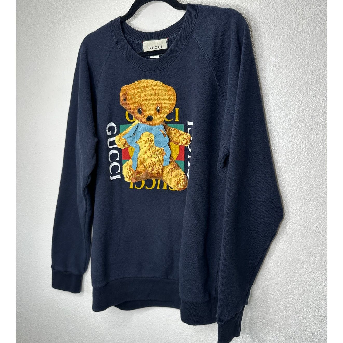 Gucci Gucci Navy Black Tan 3D Teddy Bear Bow Sweater Sweatshirt L Size L / US 10 / IT 46 - 4 Thumbnail