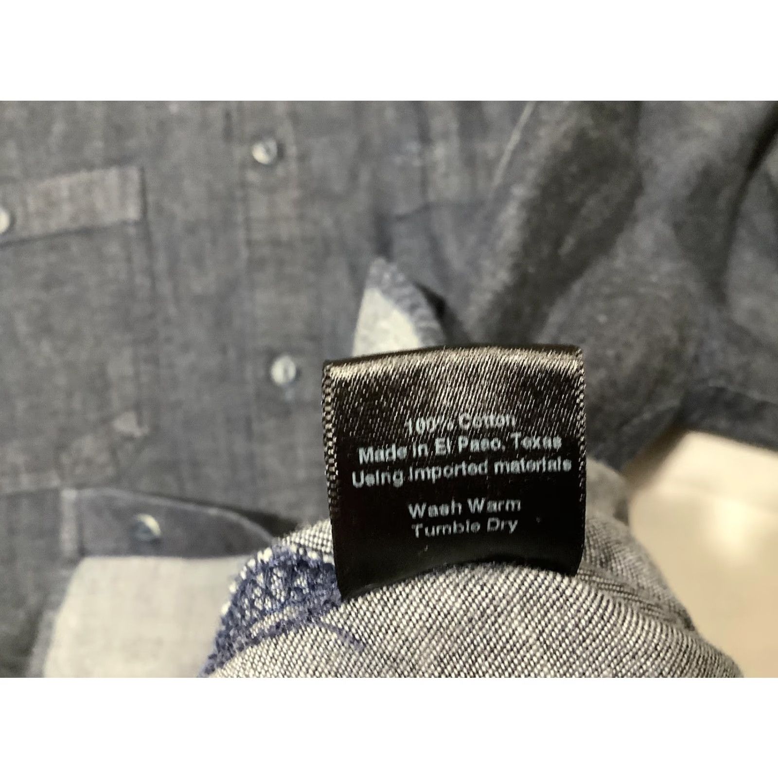 Flint And Tinder Flint and Tinder Shirt Mens 2XL Blue Denim Western Long Sleeve Workwear USA Size US XXL / EU 58 / 5 - 6 Thumbnail