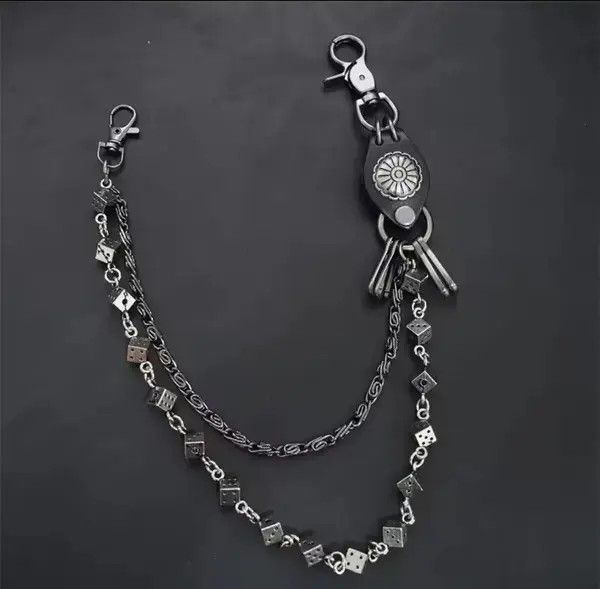 Japanese Brand Motorcycle KeyChain Jean Biker Wallet Belt Chain Dice Charms Size ONE SIZE - 6 Thumbnail