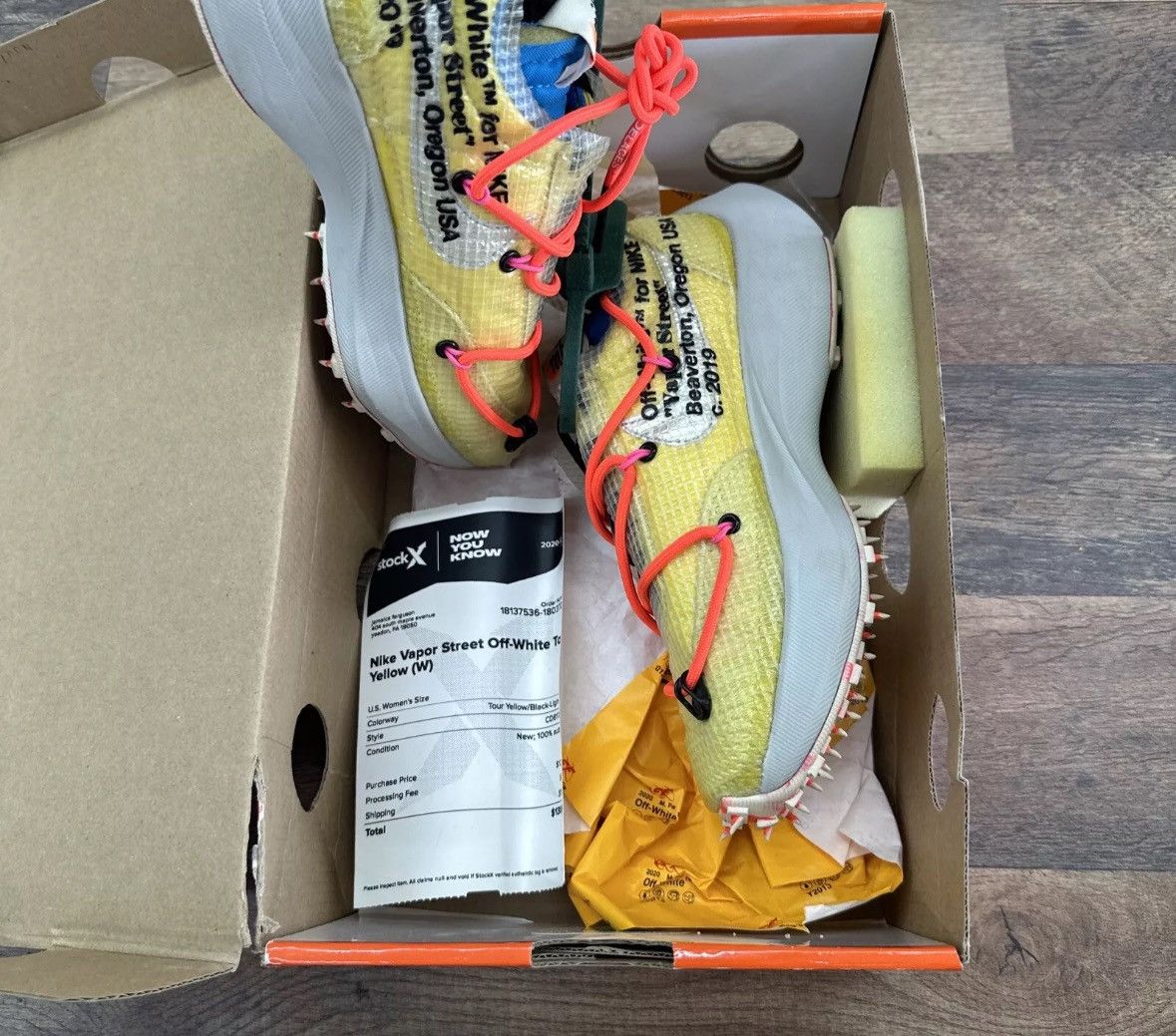 Nike × Off-White Nike Vapor Street x Off-White Low Tour Yellow W Size US 5 / IT 35 - 10 Thumbnail