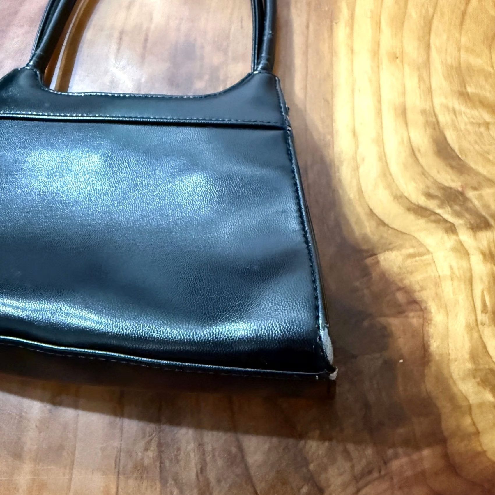 Esprit VINTAGE Esprit Shoulder Bag Crescent Black Solid Small Womens 1990s 2000s Purse Purse Bag Size ONE SIZE - 7 Thumbnail