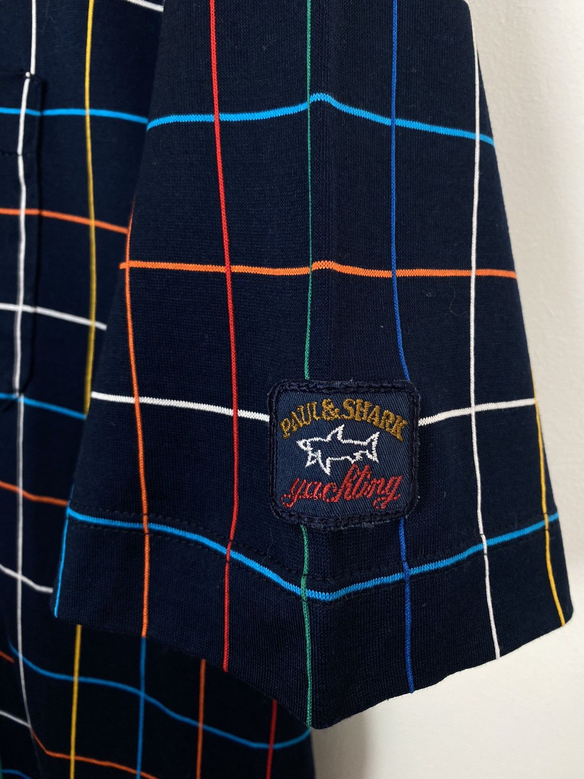 Paul & Shark Vintage Paul & Shark Polo Shirt Check Button-Up Short Sleeve Size US L / EU 52-54 / 3 - 13 Thumbnail