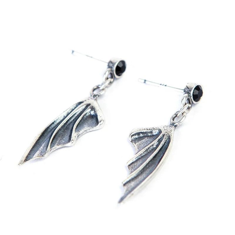 Jewelry Little Devil Wings Drop Earrings 925 Sterling Silver Gift Size ONE SIZE - 5 Thumbnail