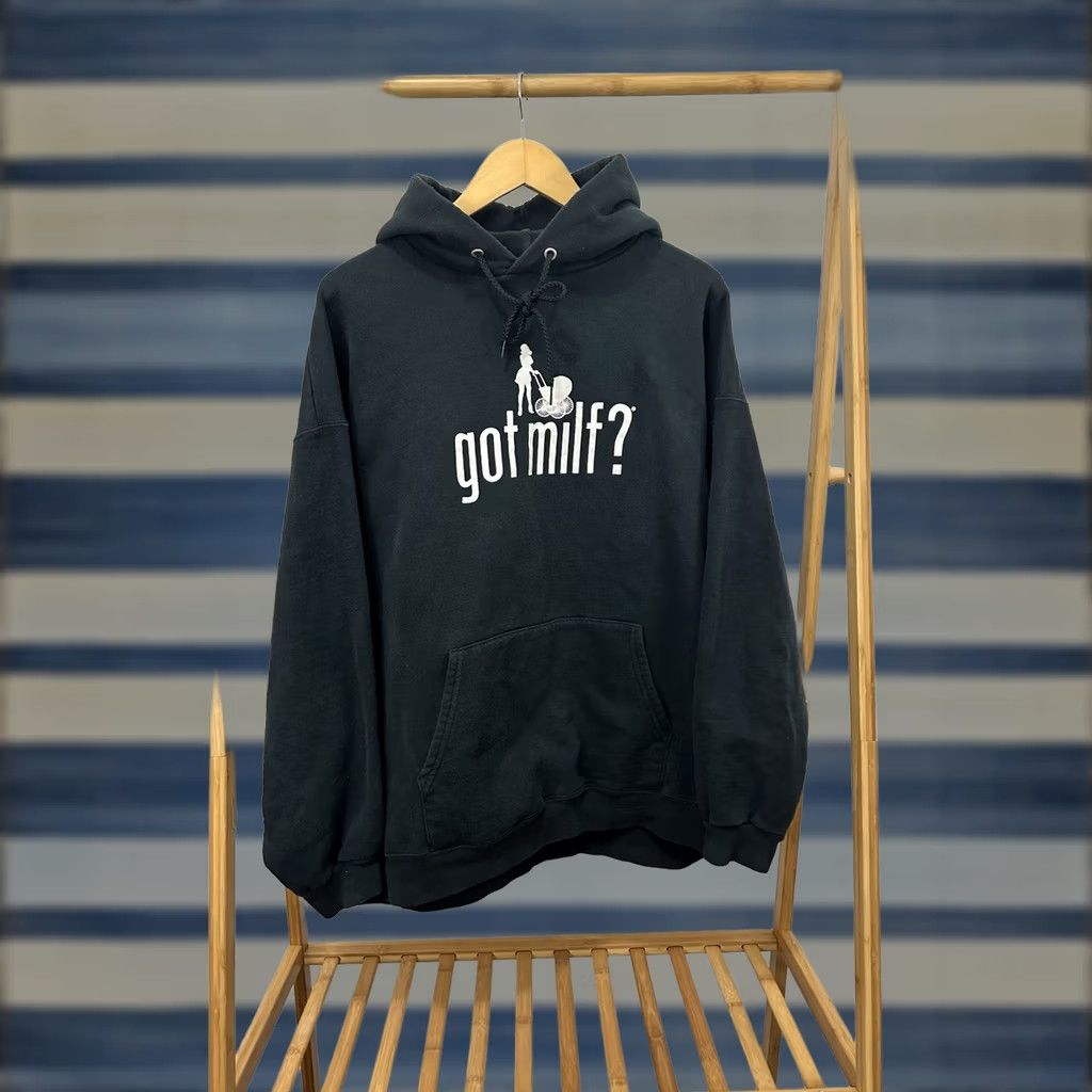Vintage VTG Got MILF? Skate Funny Humor Novelty Black Thick Hoodie Sweatshirt XL Mens Size US XL / EU 56 / 4 - 1 Thumbnail