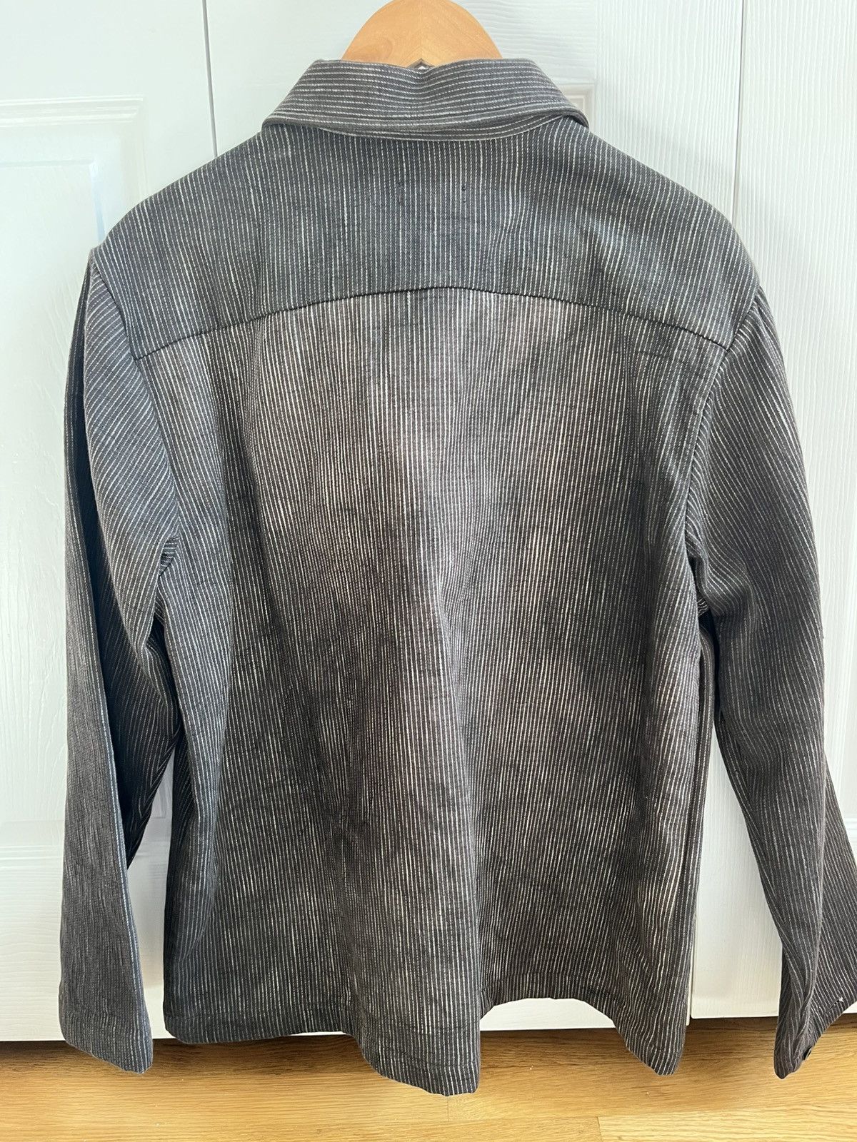 Evan Kinori Field Shirt Sumi Ink Over-Dyed Hickory in Brown, Men's — image 4 of 5