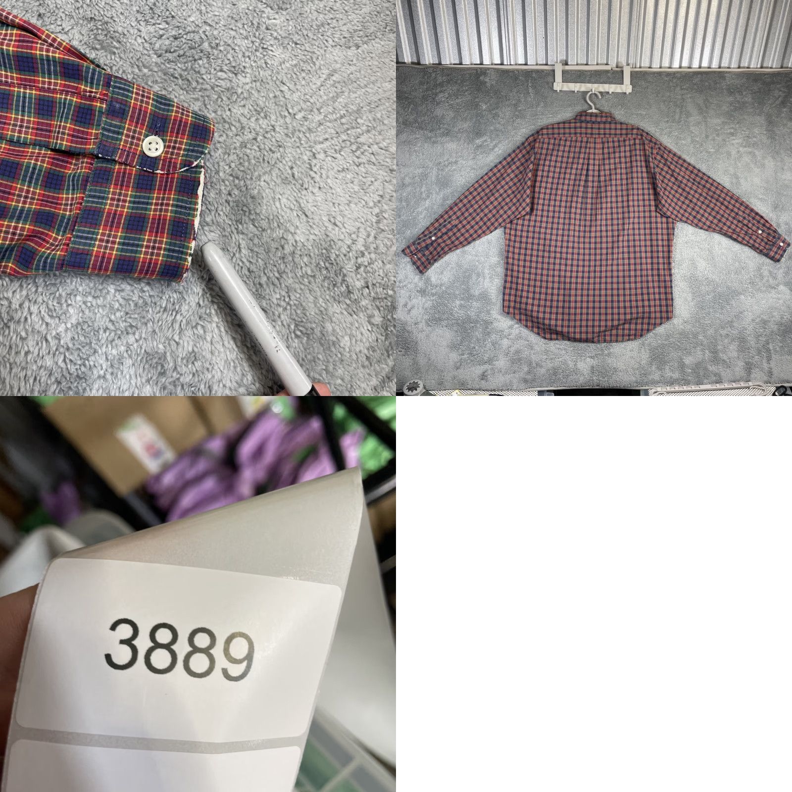 Ralph Lauren Ralph Lauren Shirt Mens Large Burgundy Blue Plaid Black Cotton Pony Small READ Size US L / EU 52-54 / 3 - 9 Thumbnail