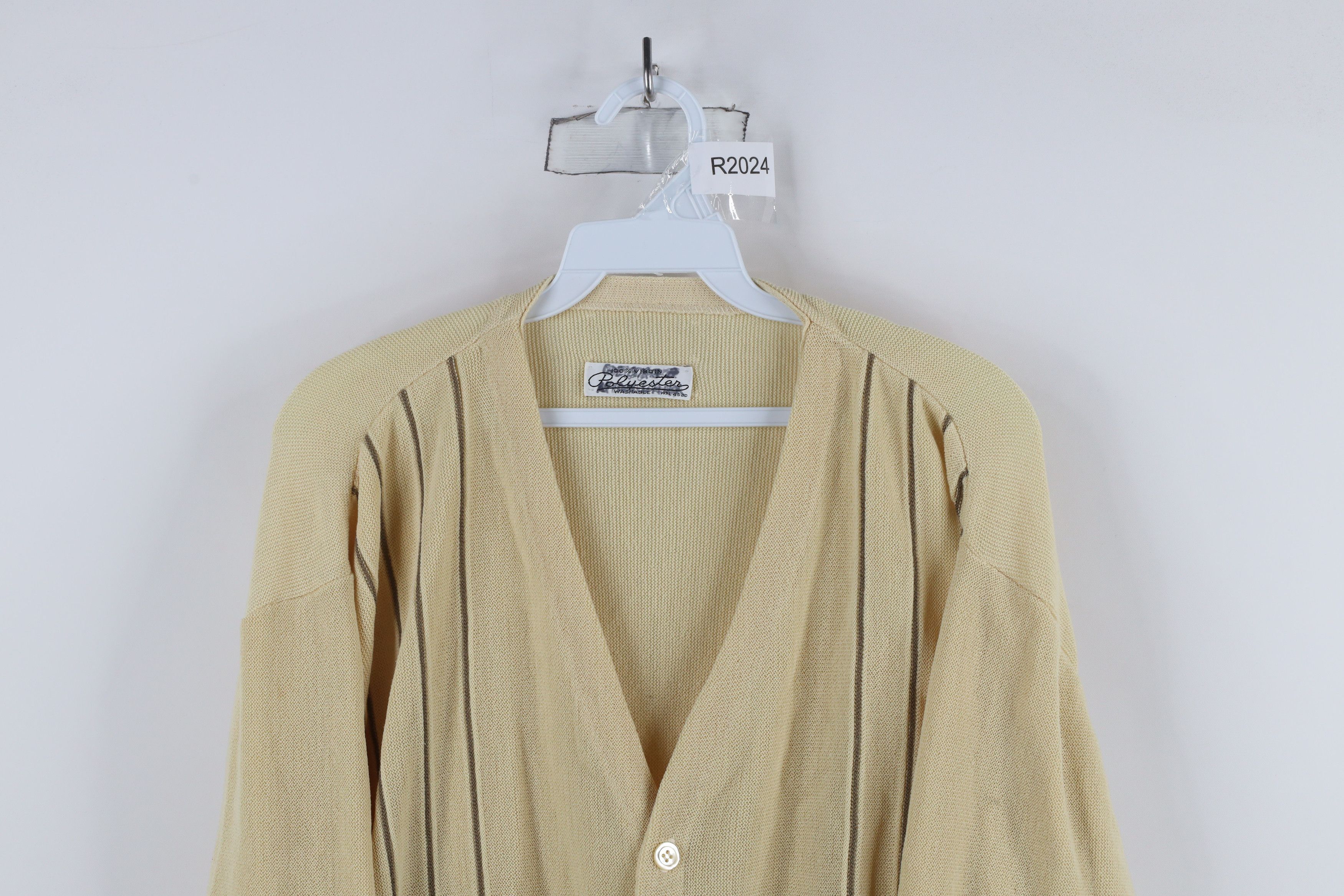 Vintage Vintage 50s Rockabilly Striped Knit Cardigan Sweater USA Size US M / EU 48-50 / 2 - 2 Thumbnail