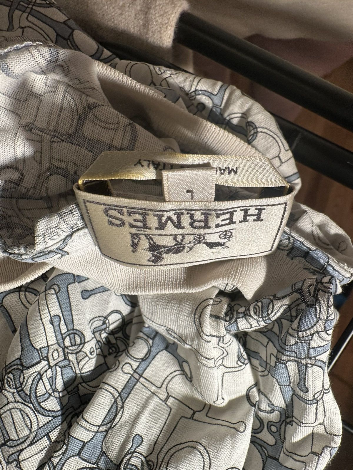 Hermes Hermès Horsebit Print T-Shirt L Italy — Damaged and Repaired Size US L / EU 52-54 / 3 - 10 Thumbnail
