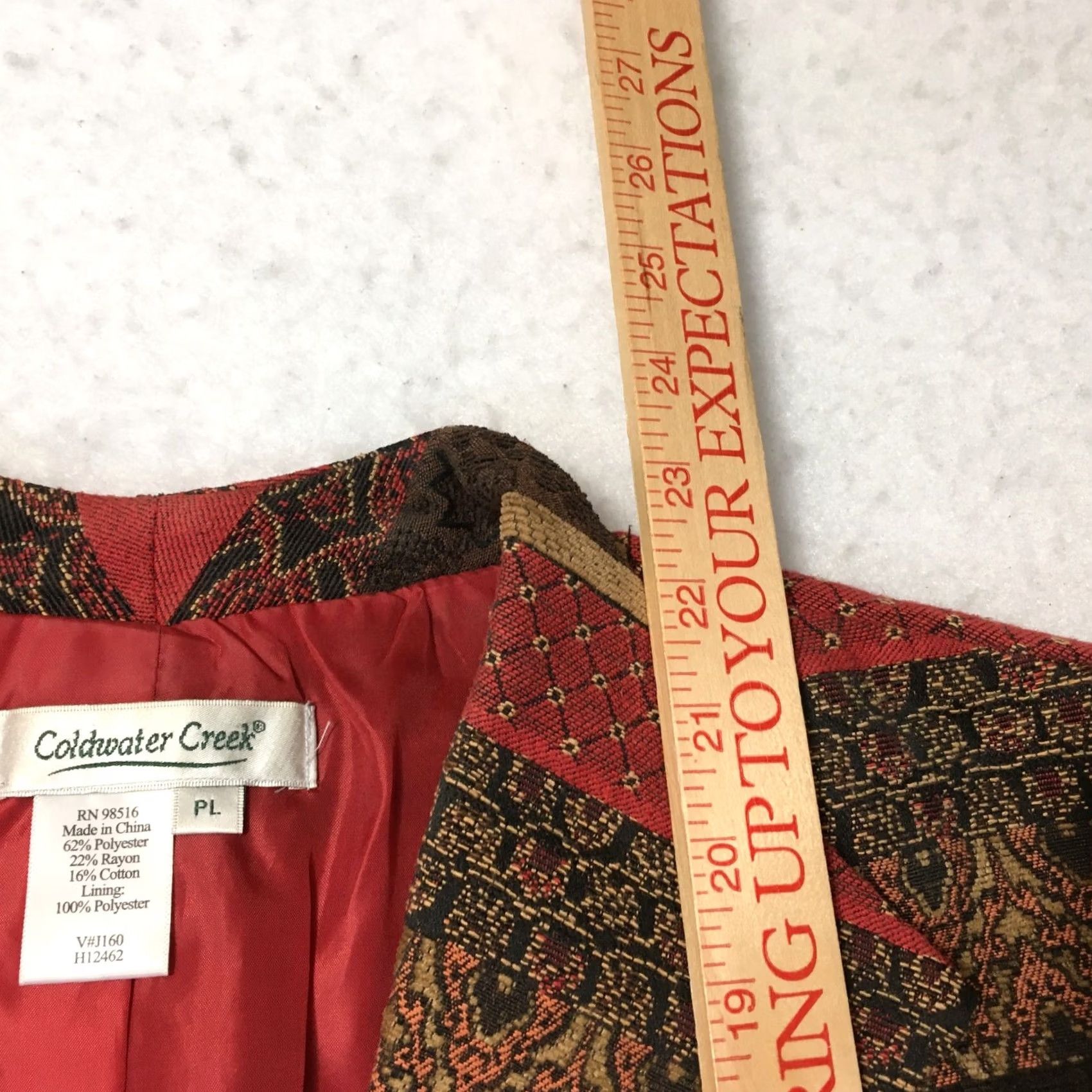 Coldwater Creek Coldwater Creek Womens 97% Cotton Multicolor Floral Blazer/Jacket Size PL Size L / US 10 / IT 46 - 6 Thumbnail