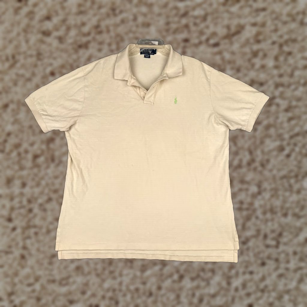 Ralph Lauren VINTAGE Ralph Lauren Polo Shirt Men 2XL XXL Yellow 100% Cotton Short Sleeve Polo Shirt Size US XXL / EU 58 / 5 - 1 Thumbnail