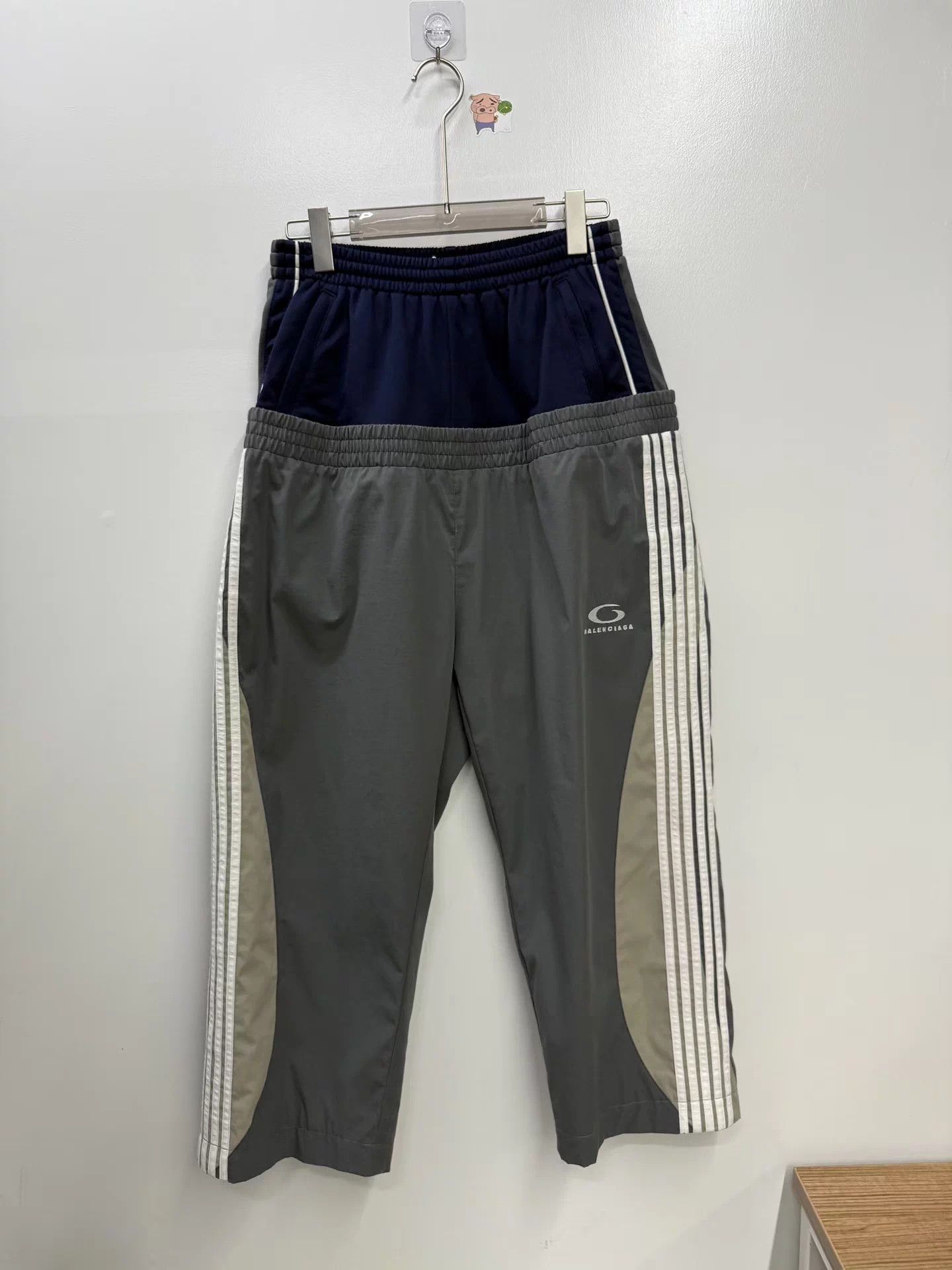 Balenciaga Balenciaga 2-Waist Gray-Blue Colorblock XS Pants New Size US 26 / EU 42 - 1 Thumbnail
