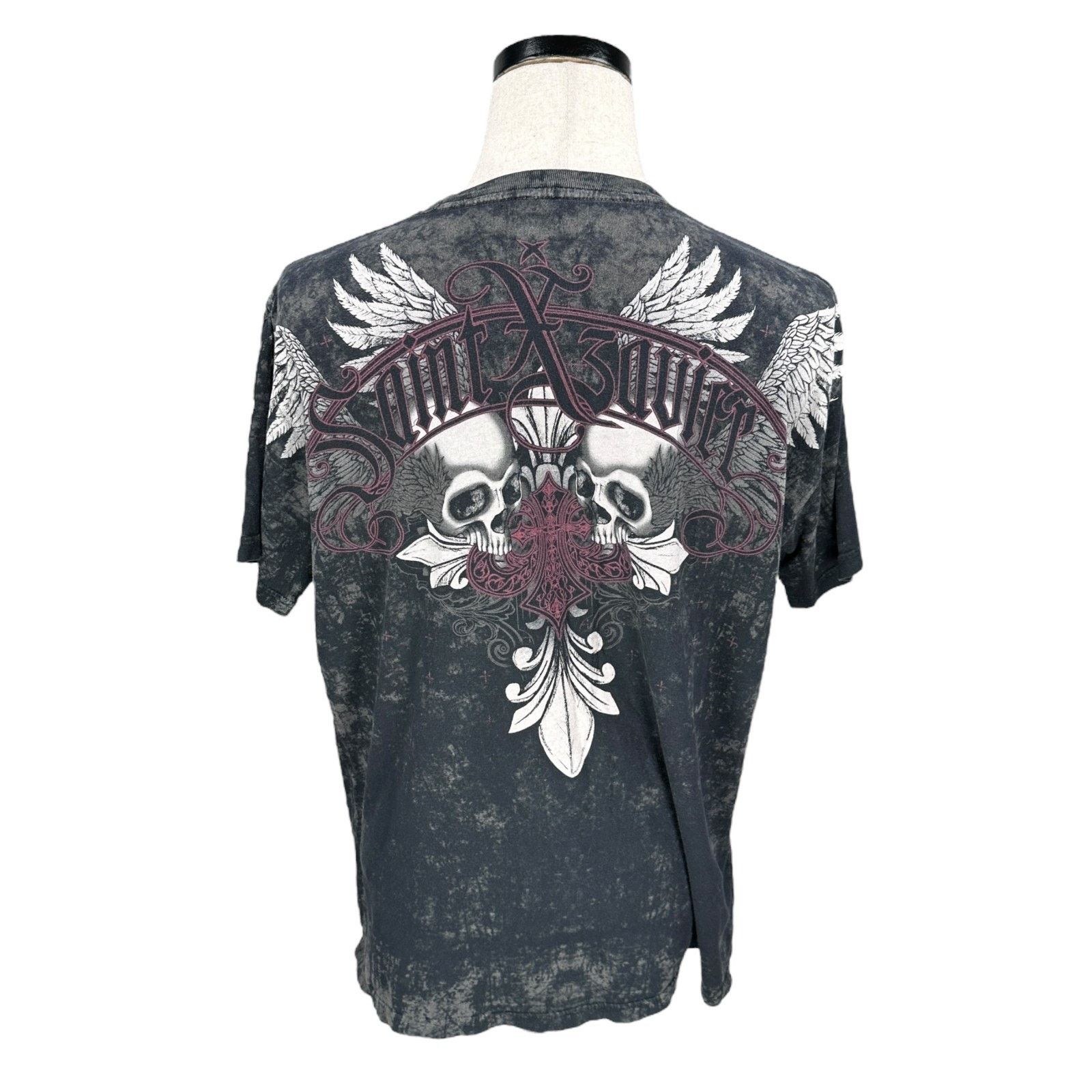 Other AXR Xzavier T-Shirt Men Large Gray Skull & Wings Cotton Y2K Size US L / EU 52-54 / 3 - 2 Thumbnail
