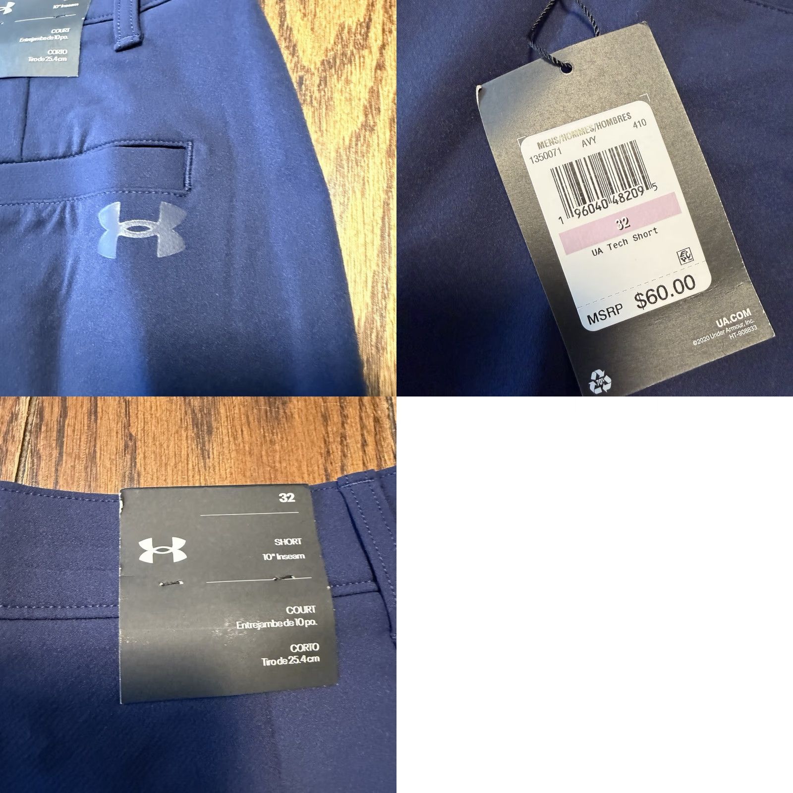 Under Armour Under Armour UA Tech Shorts Mens 32 Navy Blue Golf Athletic 10" Inseam Polyester New Size US 32 / EU 48 - 8 Thumbnail
