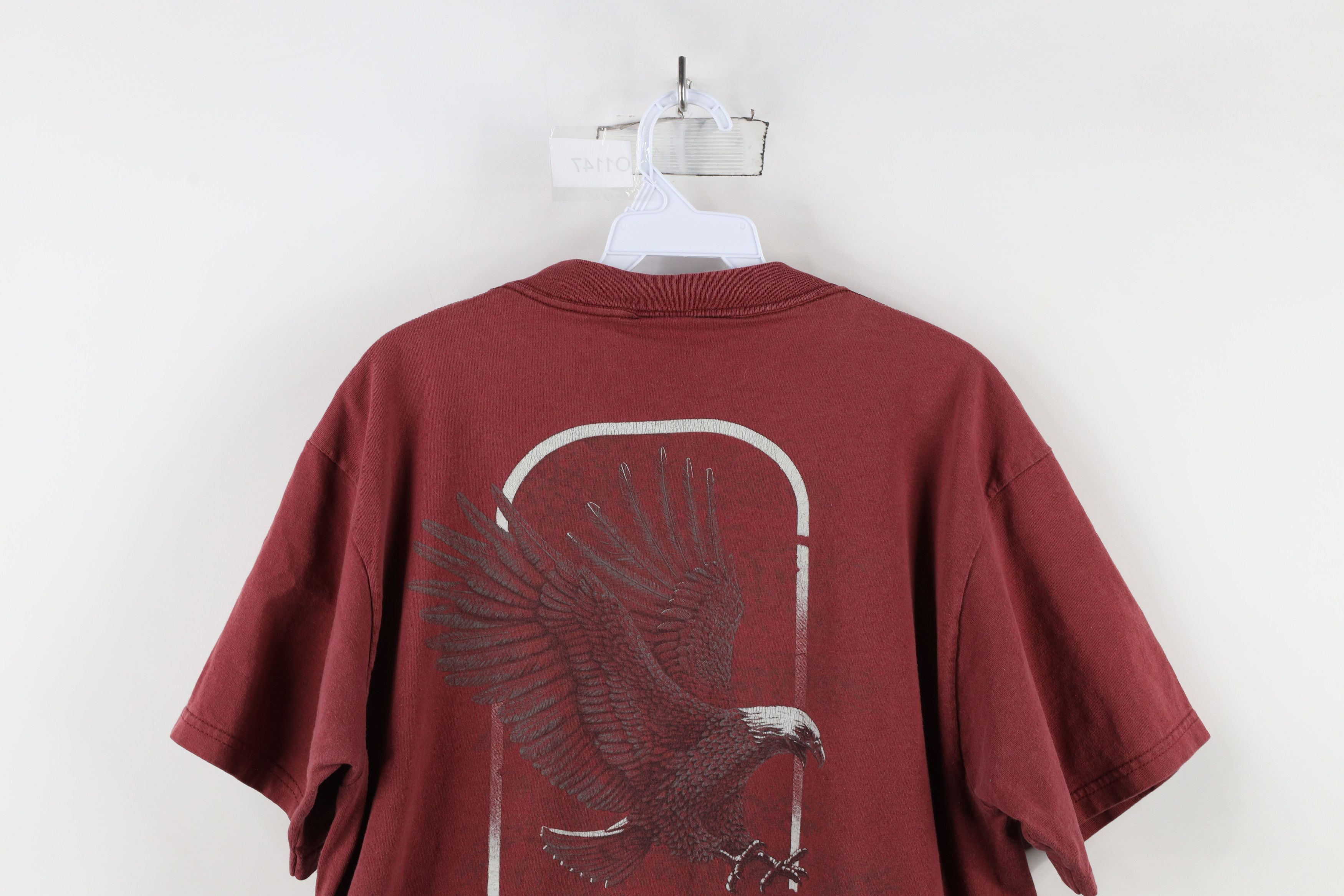 Vintage Vintage 90s Streetwear Nature Eagle Short Sleeve T-Shirt Red Size US L / EU 52-54 / 3 - 12 Thumbnail