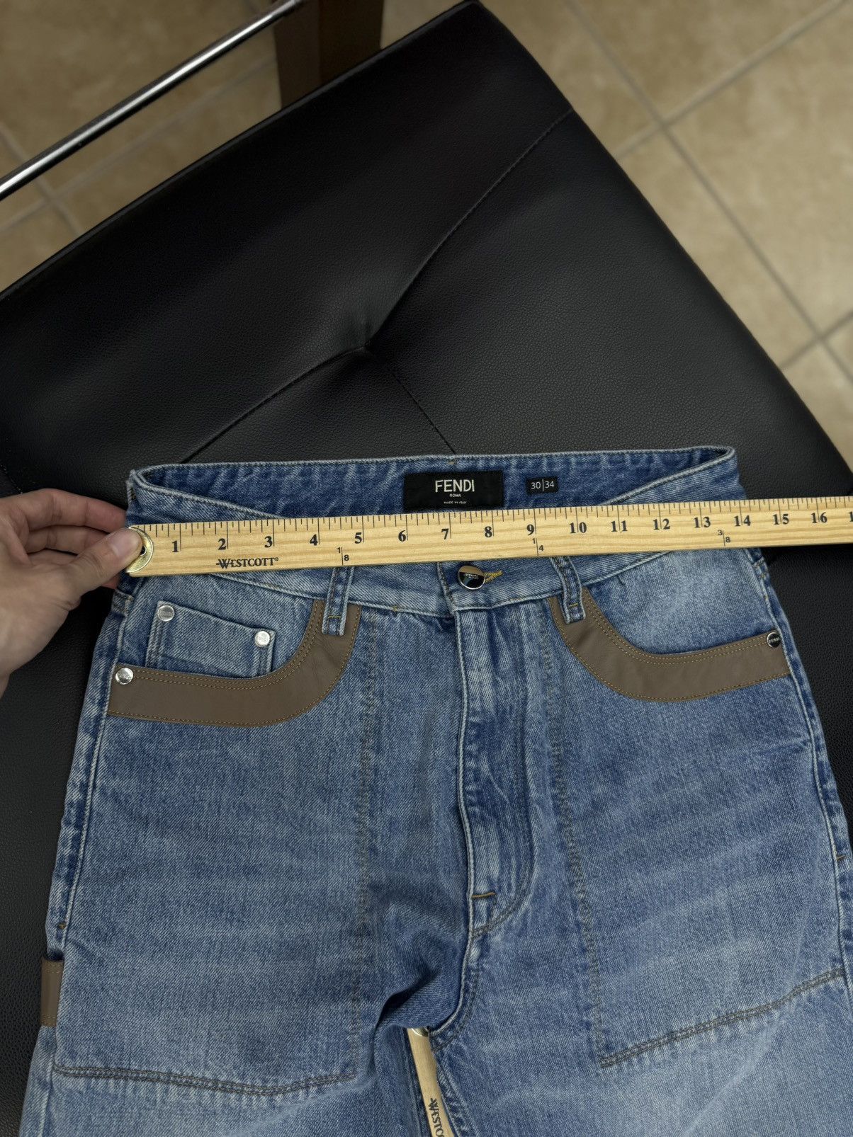 Fendi Fendi Blue Jeans Leather Size 30/34 $1500 Retail Size US 30 / EU 46 - 14 Thumbnail