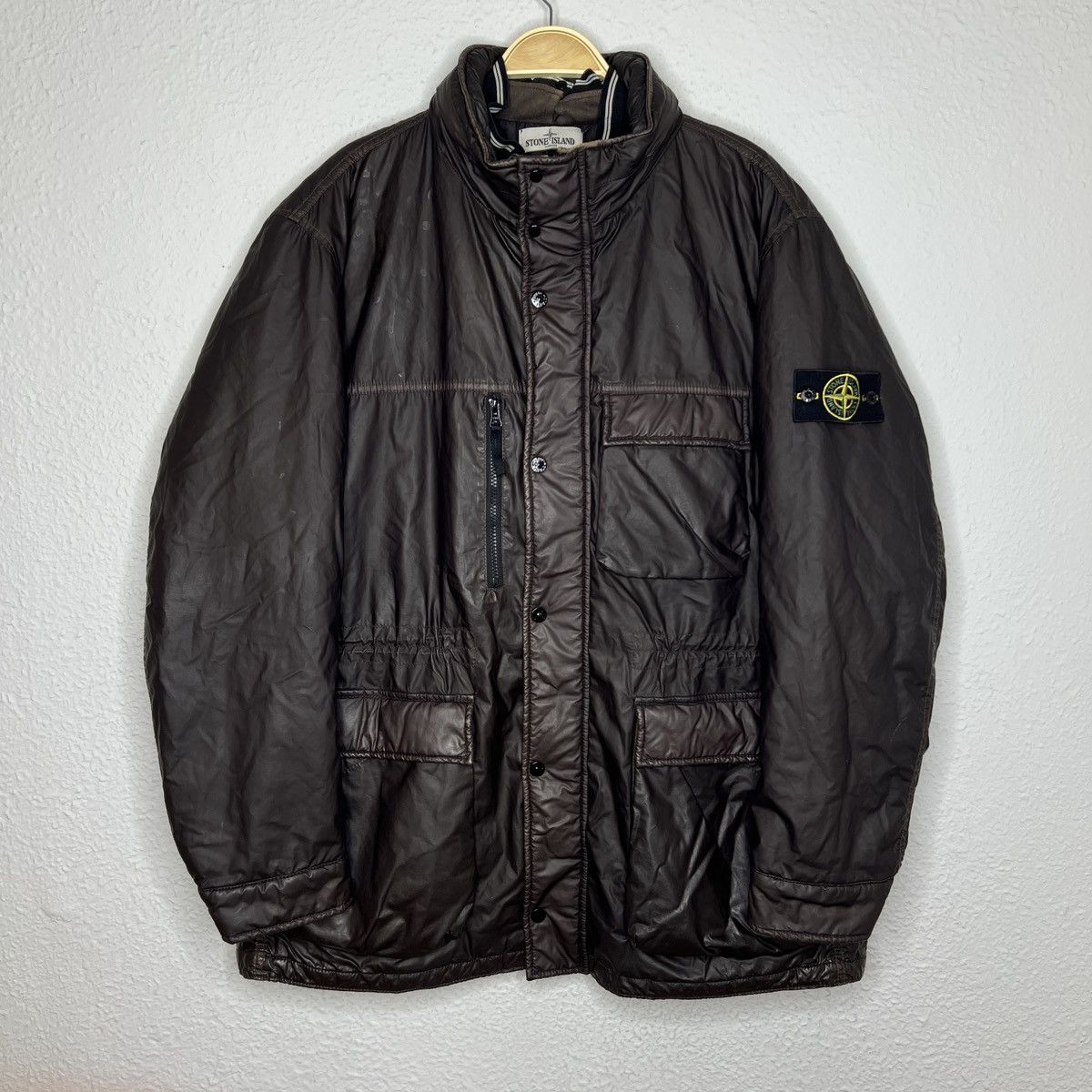 image of Stone Island Vintage Mussola Gommata Jacket Brown 2012Aw, Men's (Size XL)