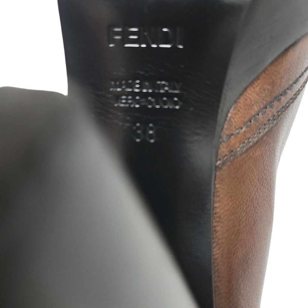 Fendi FENDI Authentic Women Open Toe Block Heel Shoes Brown EU 38 Size US 7 / IT 37 - 16 Thumbnail