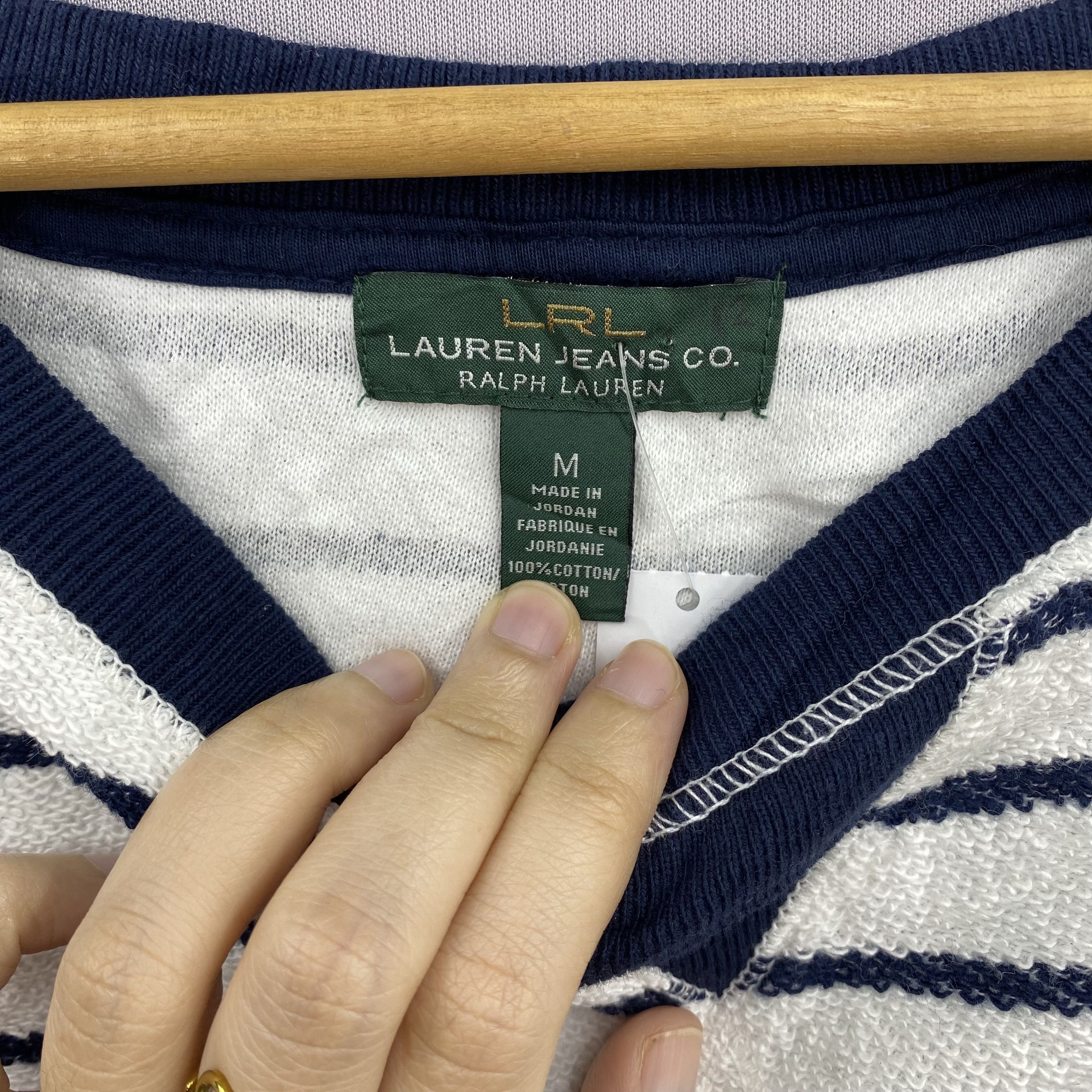 Polo Ralph Lauren Vintage 90s Ralph Lauren Striped Sweatshirt Pullover Jumper Size S / US 4 / IT 40 - 5 Thumbnail
