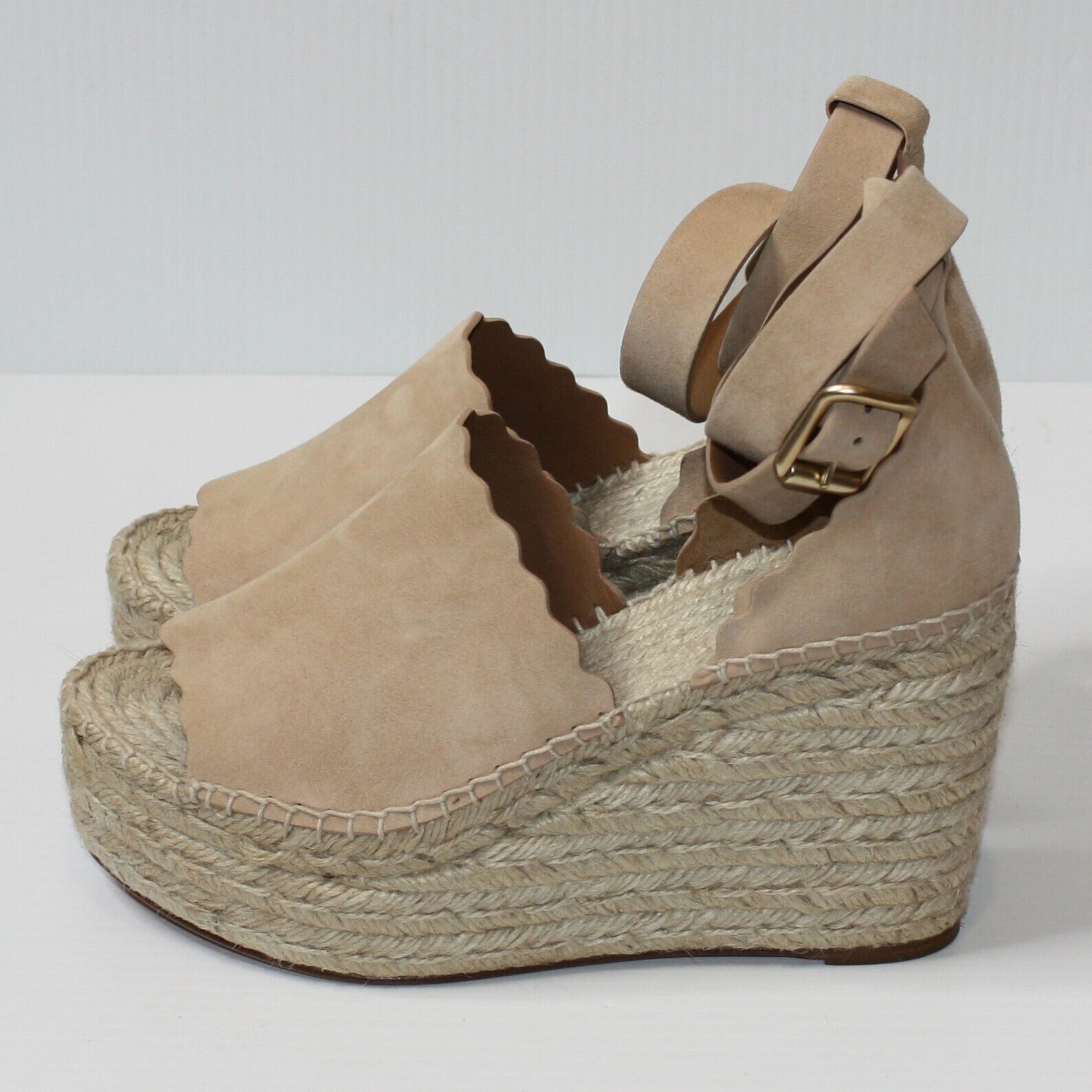 Chloe Suede Lauren Espadrille Wedges Shoes size US 10 MSRP $660 Size US 10 / IT 40 - 4 Thumbnail