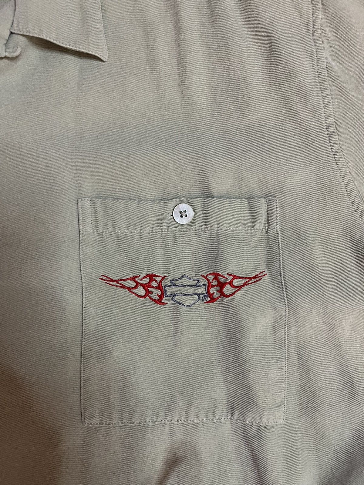 Harley Davidson × Vintage Silk Harley Davidson Embroidered button up Size US XL / EU 56 / 4 - 8 Thumbnail