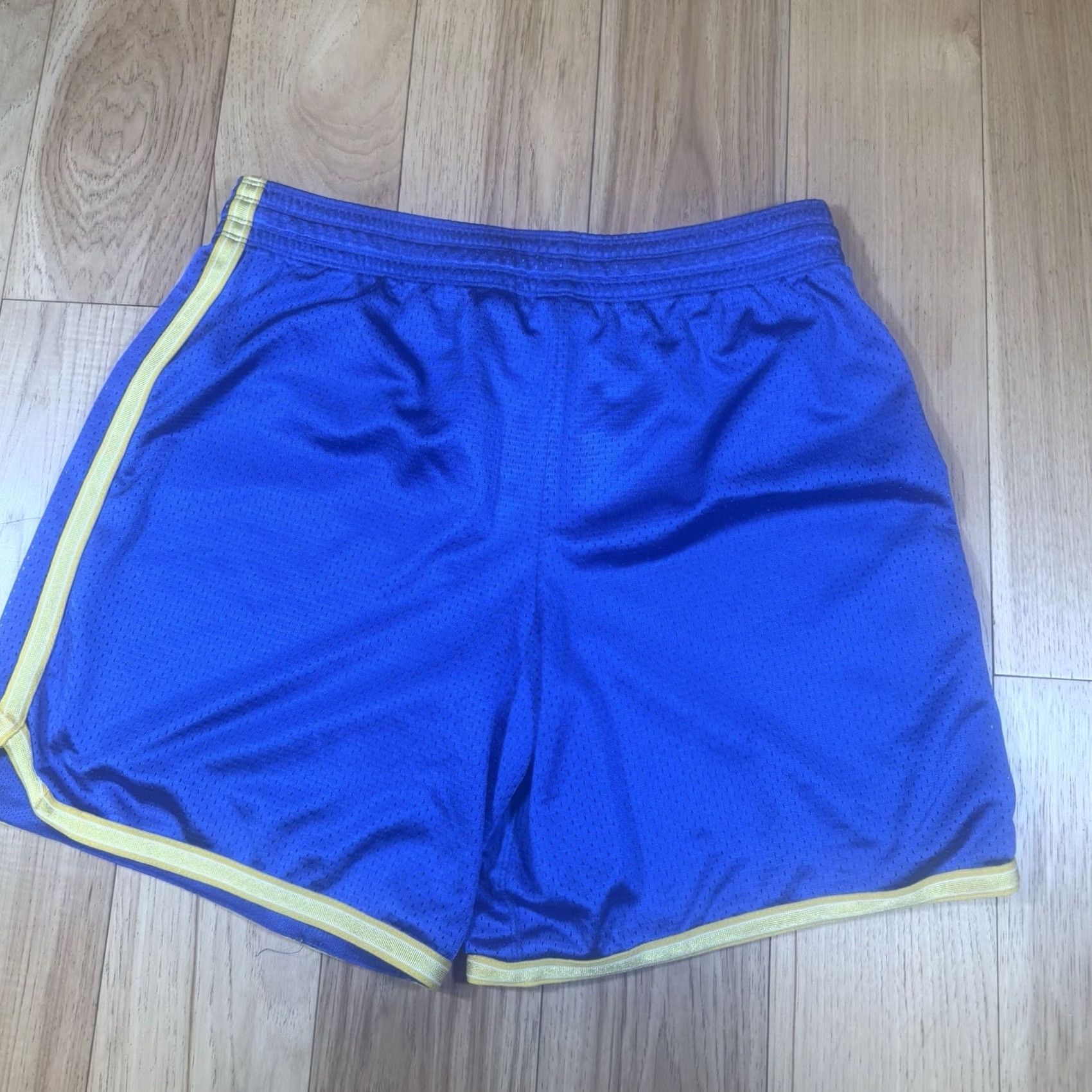 Nike Nike Mens Regular M Blue Gold Basketball Dazzle Shorts Shiny Athletic Workout Gym Y2K Size US 31 - 5 Thumbnail