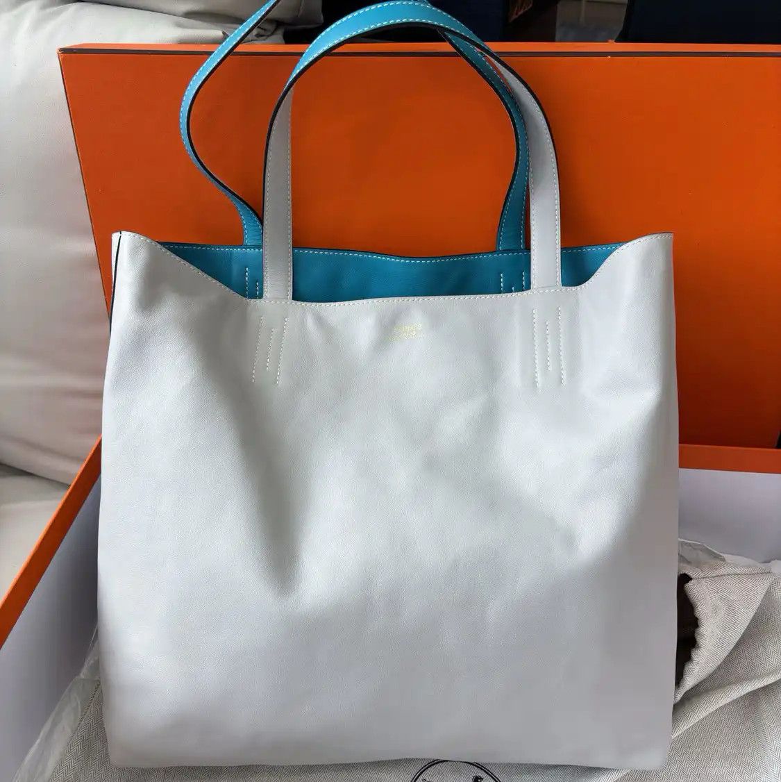 Hermes Hermes Double Sens 35 denim blue Swift cowhide leather shoulder bag Size ONE SIZE - 1 Thumbnail