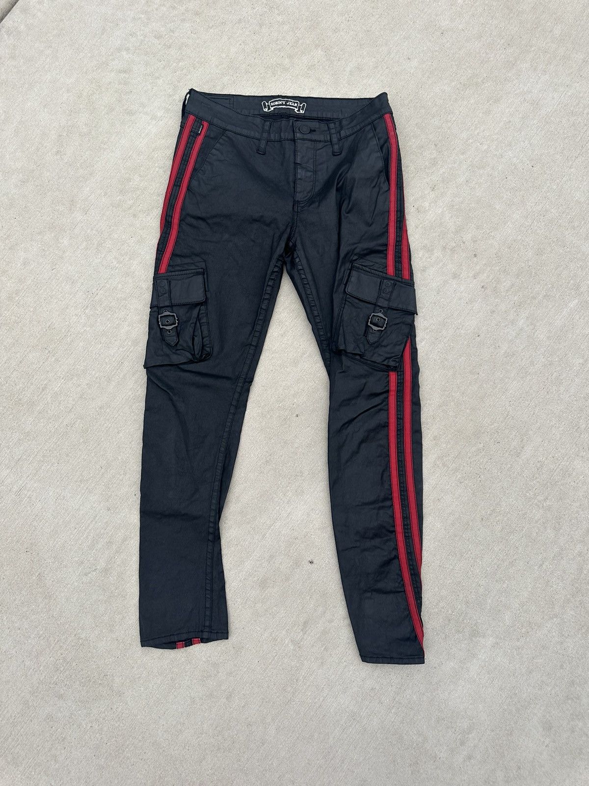 Leather × Robins Jeans Rare Robin Jeans Leather cargo size 24 women Size 24" / US 00 / IT 34 - 1 Thumbnail