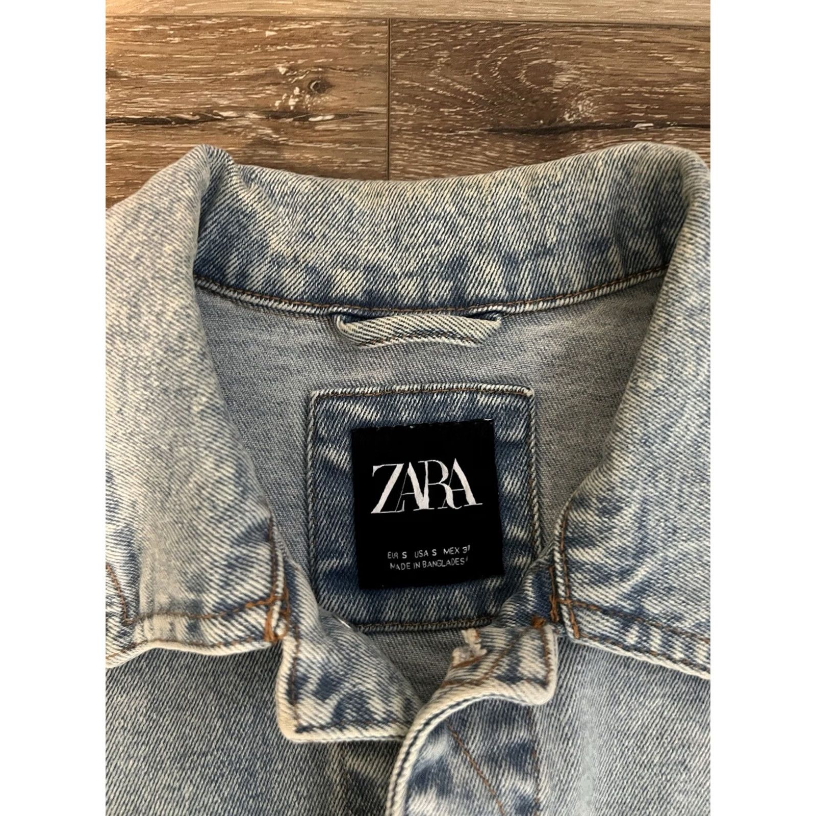 Zara Zara Denim Jacket Womens Blue Button Up Size S Small Cotton Denim Jacket Womens Blue Size 28" / US 6 / IT 42 - 3 Thumbnail