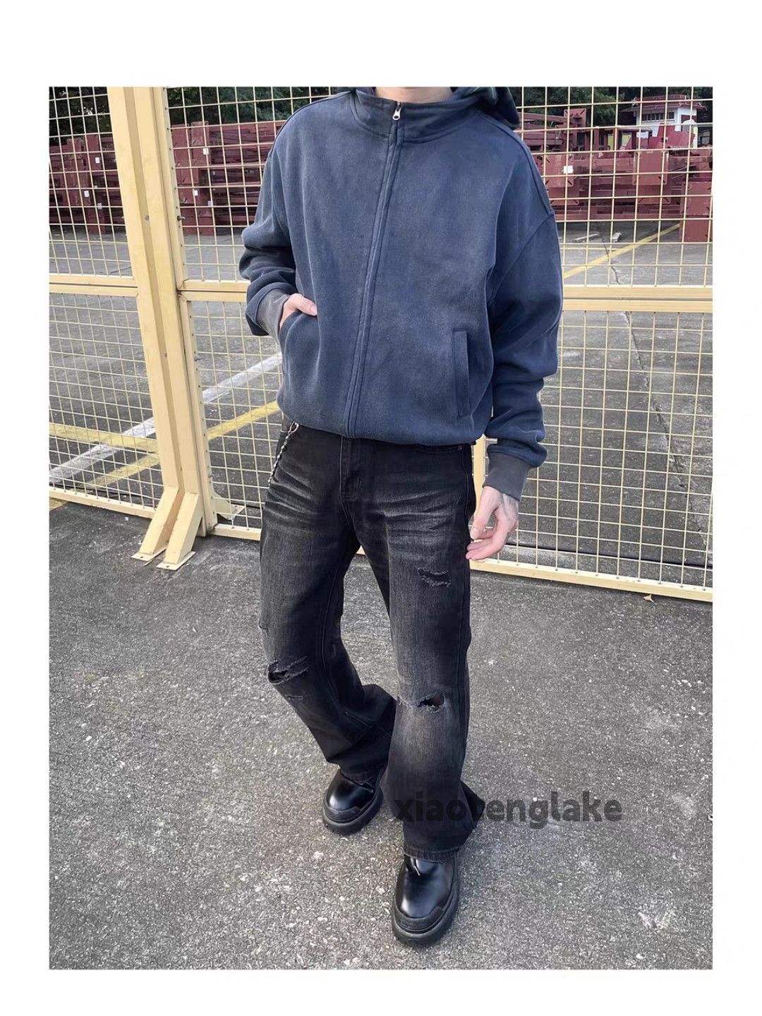 Jean × Vintage washed faded cleanfit yuppie bootcut damaged jeans Size US 32 / EU 48 - 4 Thumbnail