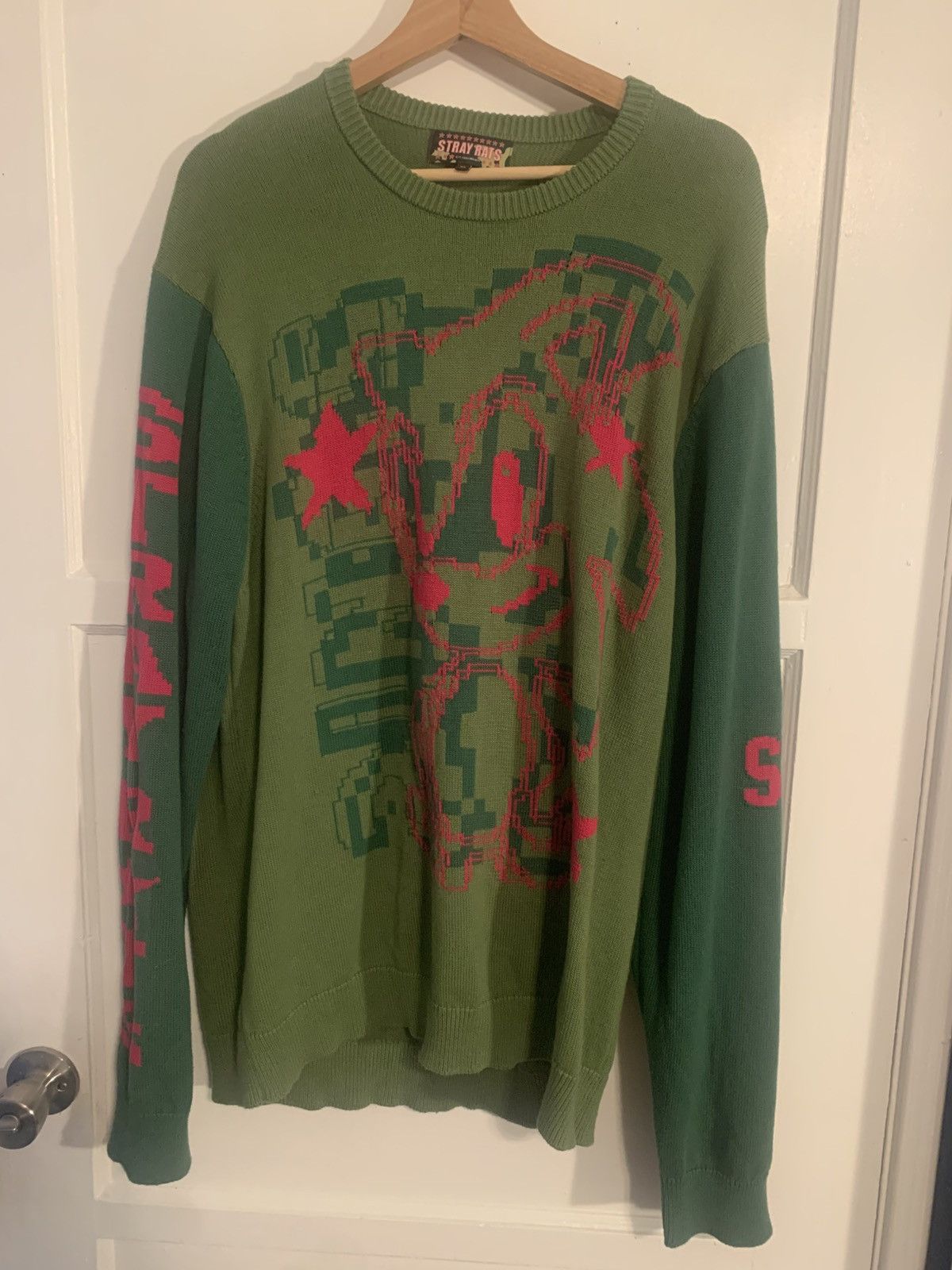 Stray Rats Sonic The Hedgehog Sweater Green XL rare