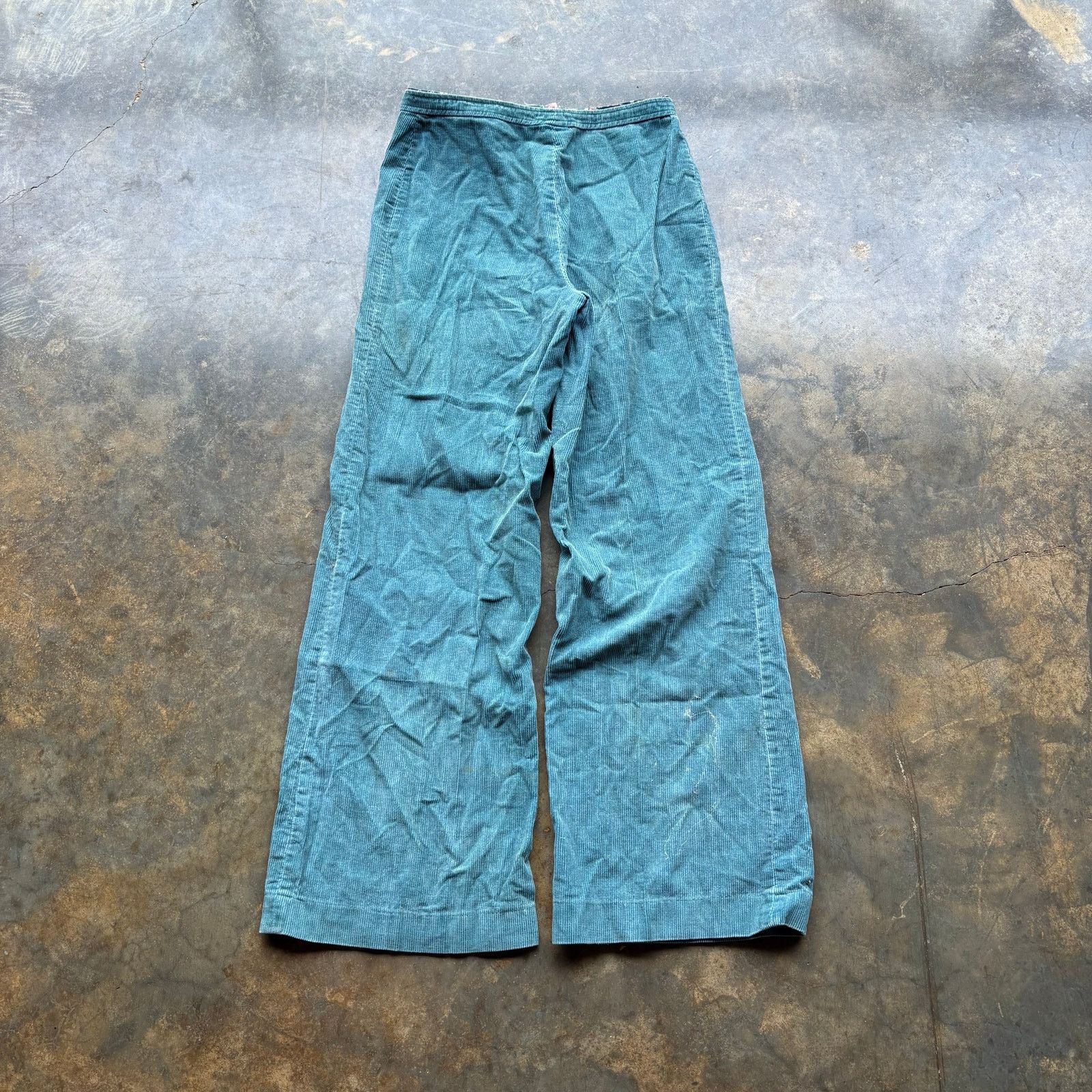 Vintage True Vintage 60s 70s Flare Blue Corduroy Pants 28x32 Size US 28 / EU 44 - 1 Thumbnail
