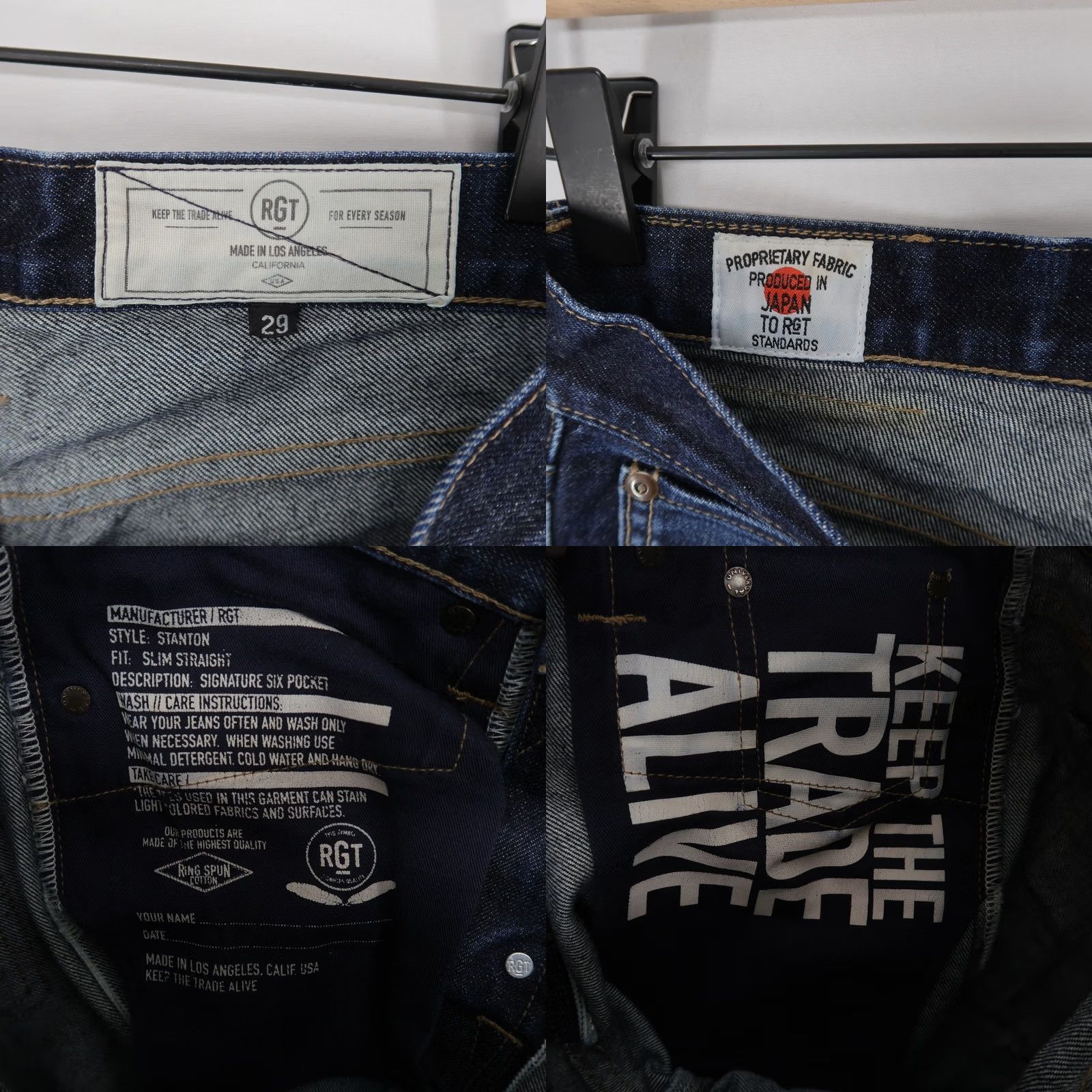 Rogue Territory Rogue Territory Jeans Slim Straight 29 Blue Selvedge Button Fly 5-Pocket Denim Mens Size US 29 - 10 Thumbnail