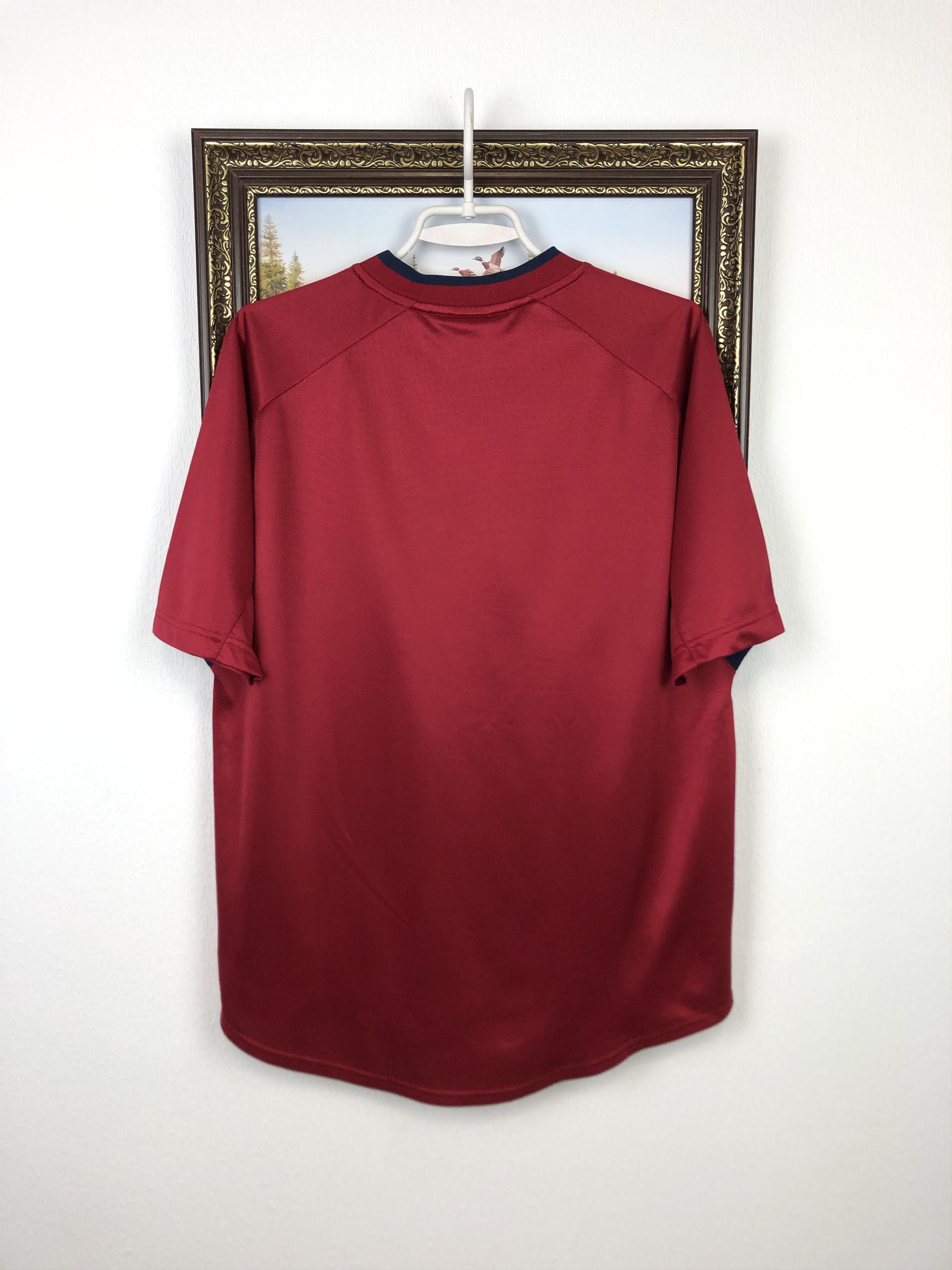 Nike Vintage 90's Nike Football Template Shirt Red Gold Blue Size US M / EU 48-50 / 2 - 9 Thumbnail