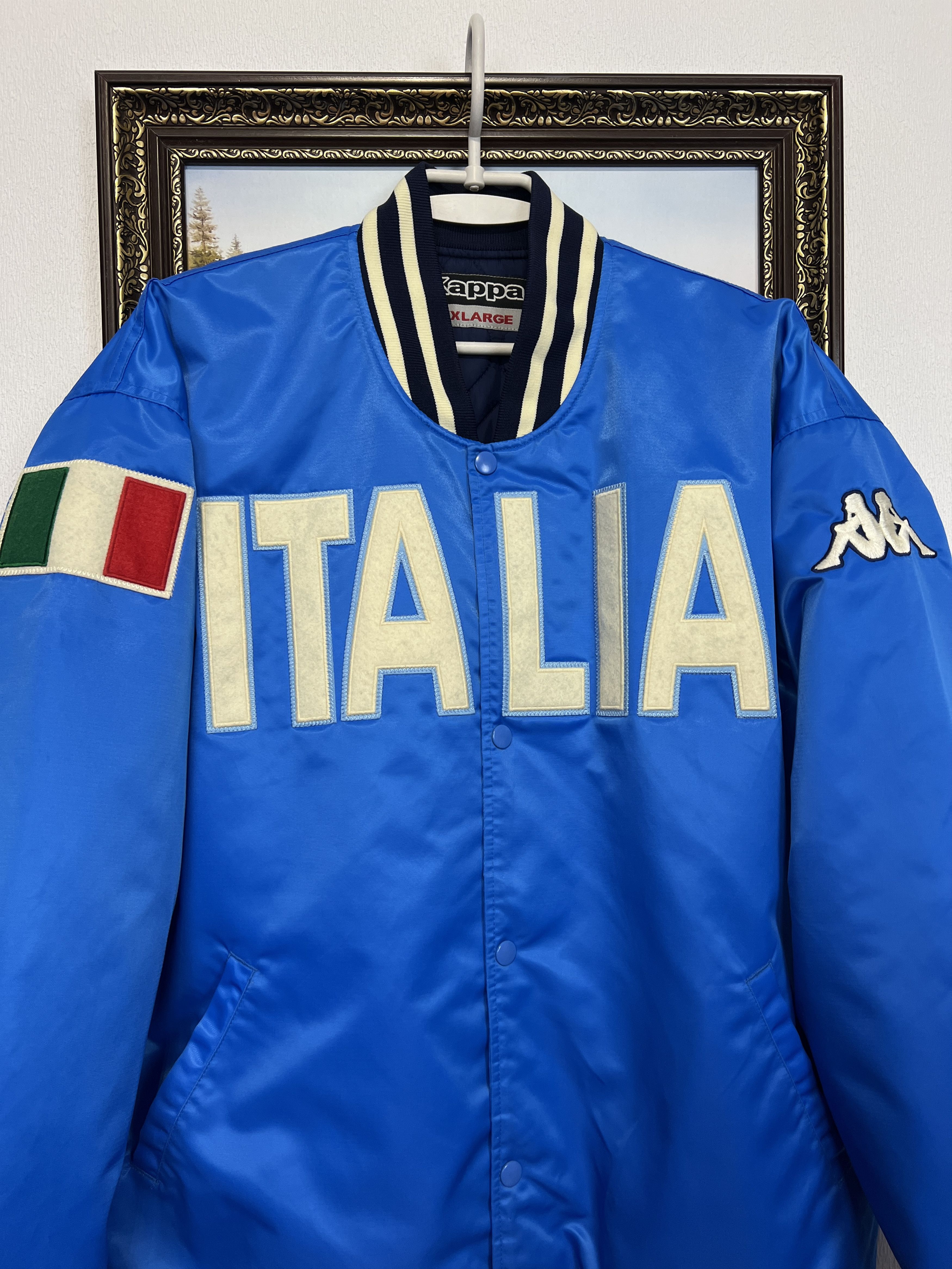 Kappa Vintage Italy Football Satin Jacket Soccer Bomber Track Top Size US XXL / EU 58 / 5 - 2 Thumbnail