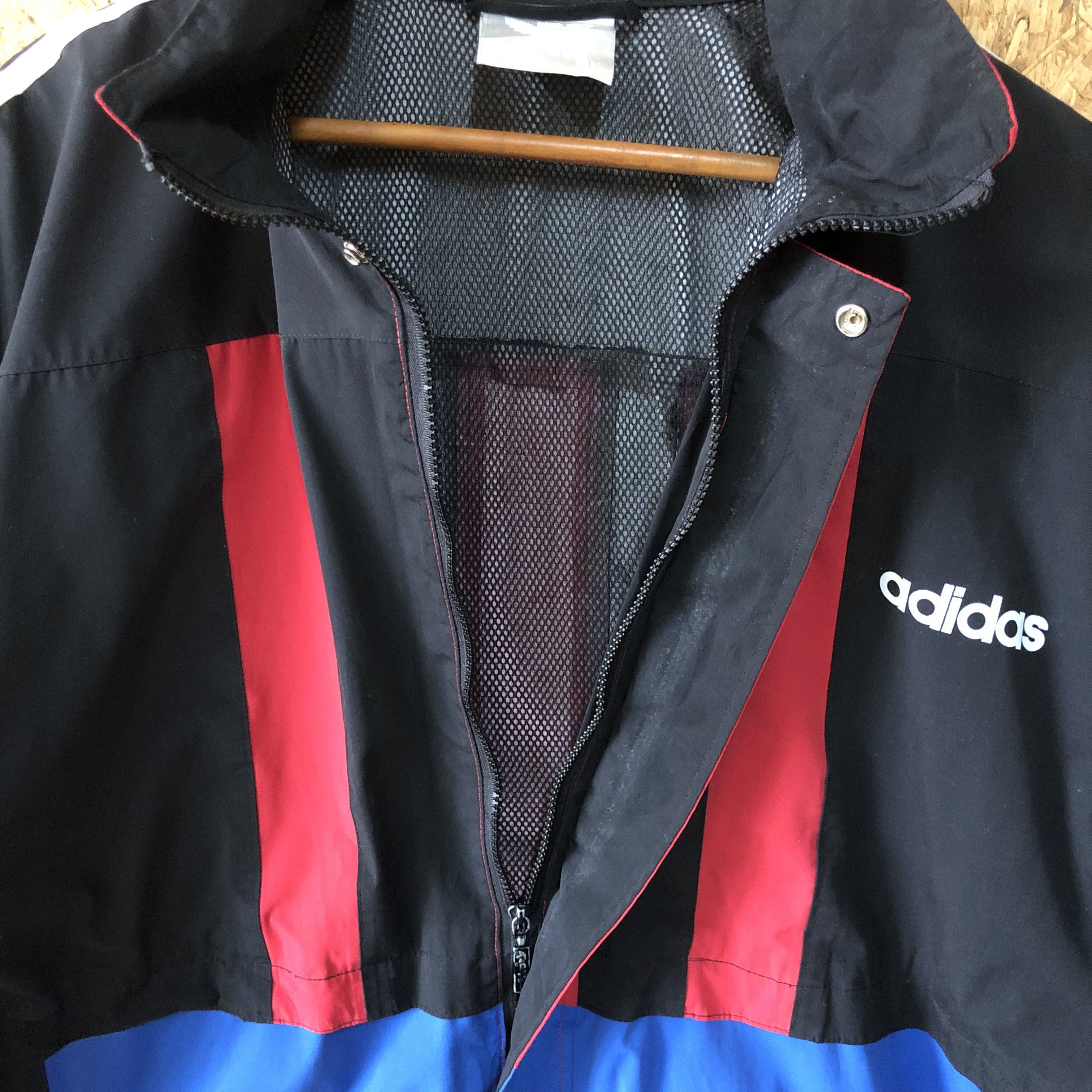 Adidas Vintage 90s Adidas Hoodie Windbreaker Jacket L Size Size US L / EU 52-54 / 3 - 8 Thumbnail