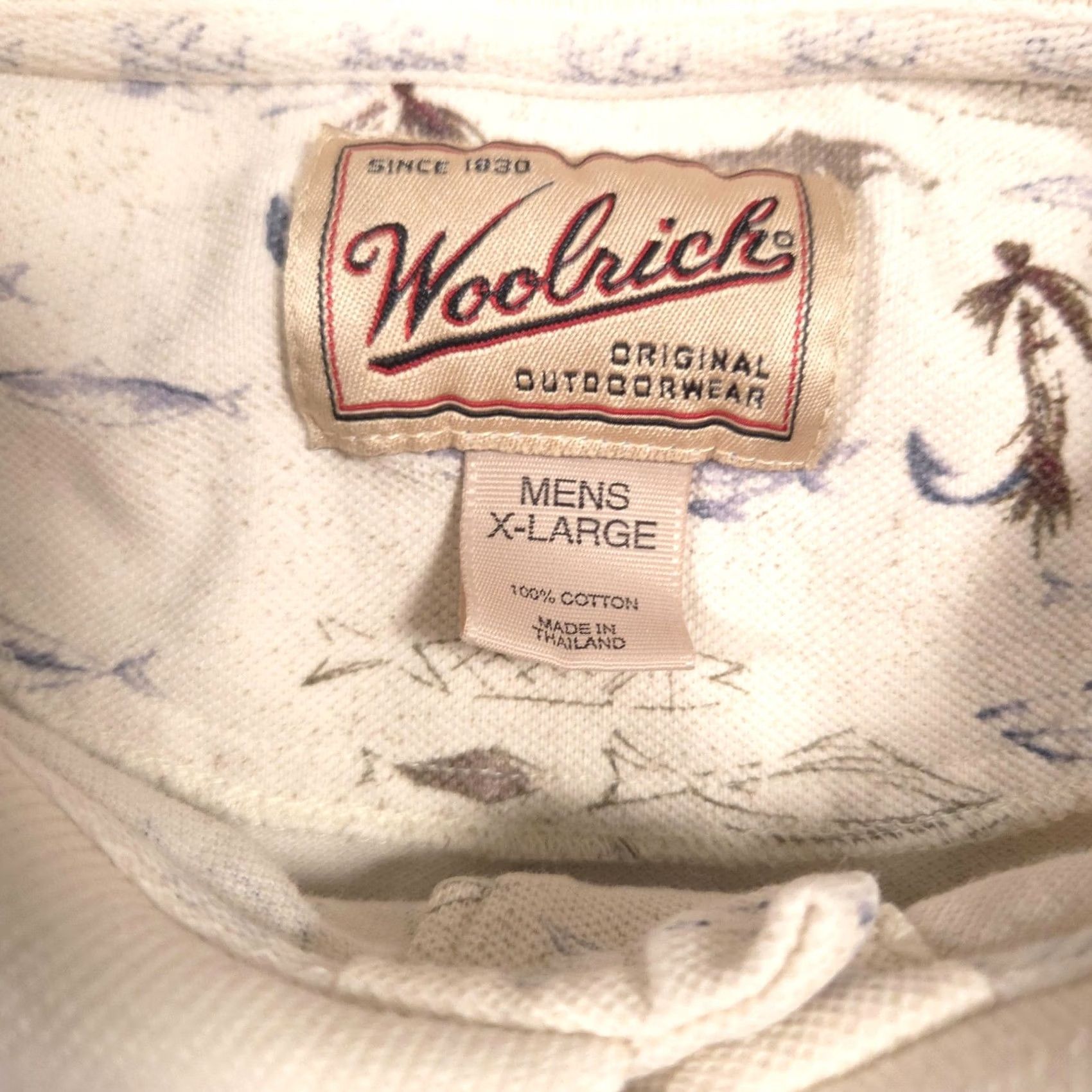 Vintage VINTAGE Woolrich Polo Shirt Mens XL White Fishing Graphic Print 90s Shirt Size US XL / EU 56 / 4 - 6 Thumbnail