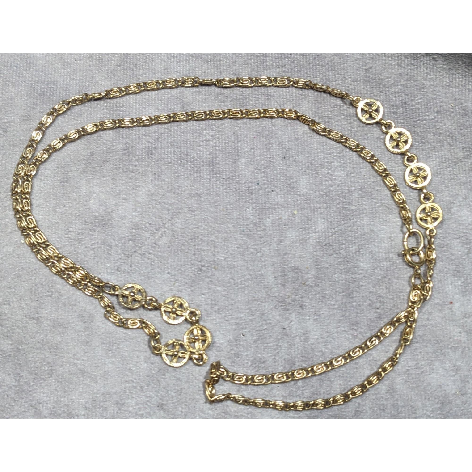 Other Classic Snail Chain Gold Tone With Floral Charm Accents Size ONE SIZE - 6 Thumbnail