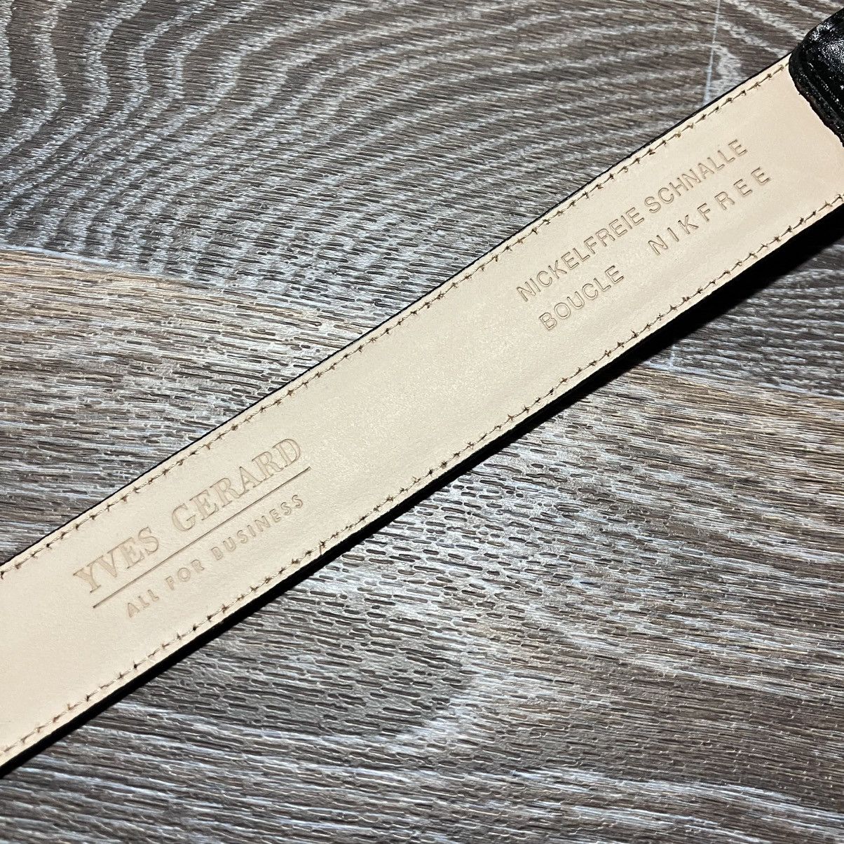 Genuine Leather YVES GERARD Solid Brass Made In Italy Genuine Leather Belt Size 32 - 9 Thumbnail