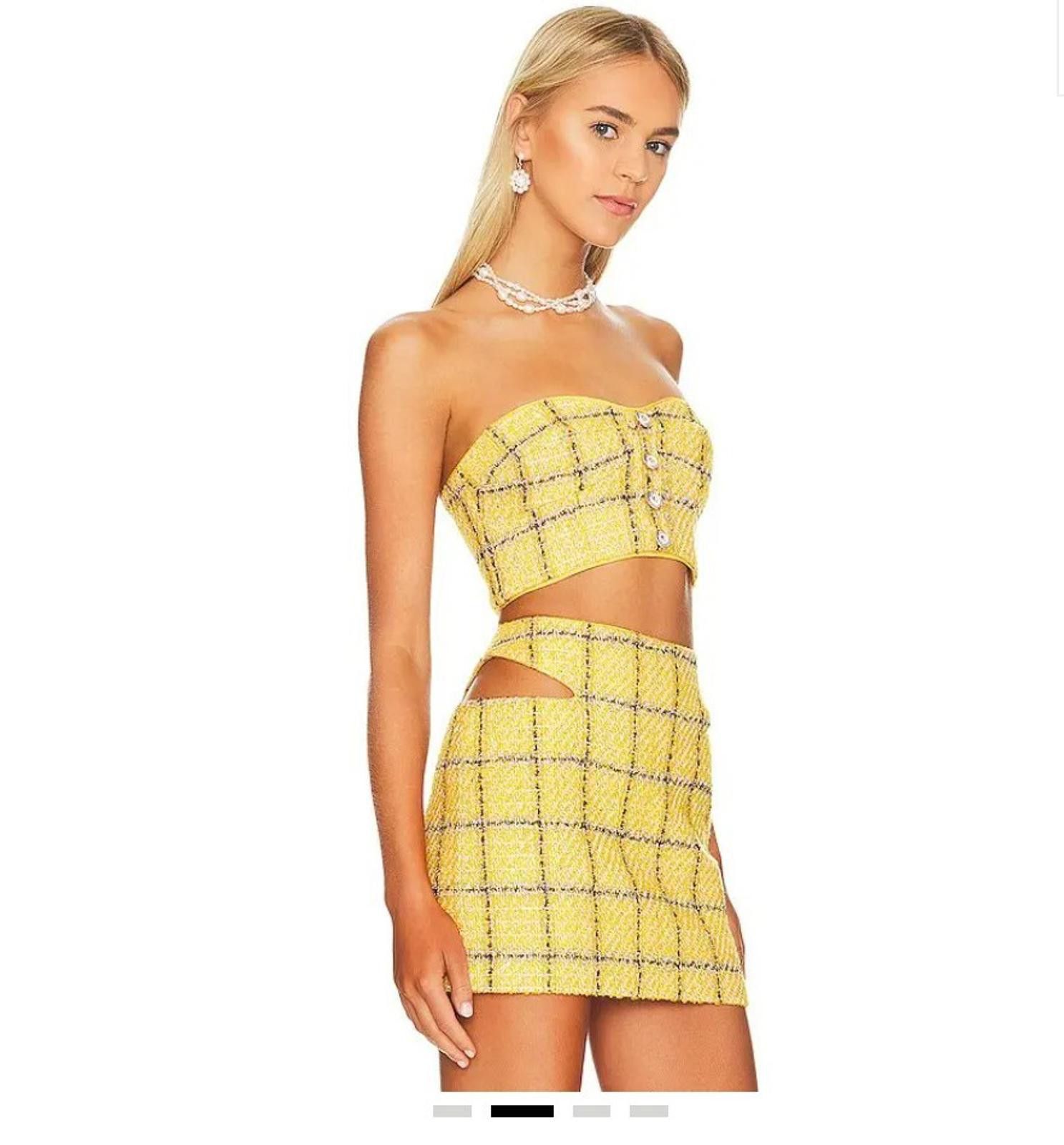 Designer New SOLD OUT NWT ASSIGNMENT Yellow Tweed Cady Skirt Outs SzM Size 32" / US 10 / IT 46 - 3 Thumbnail