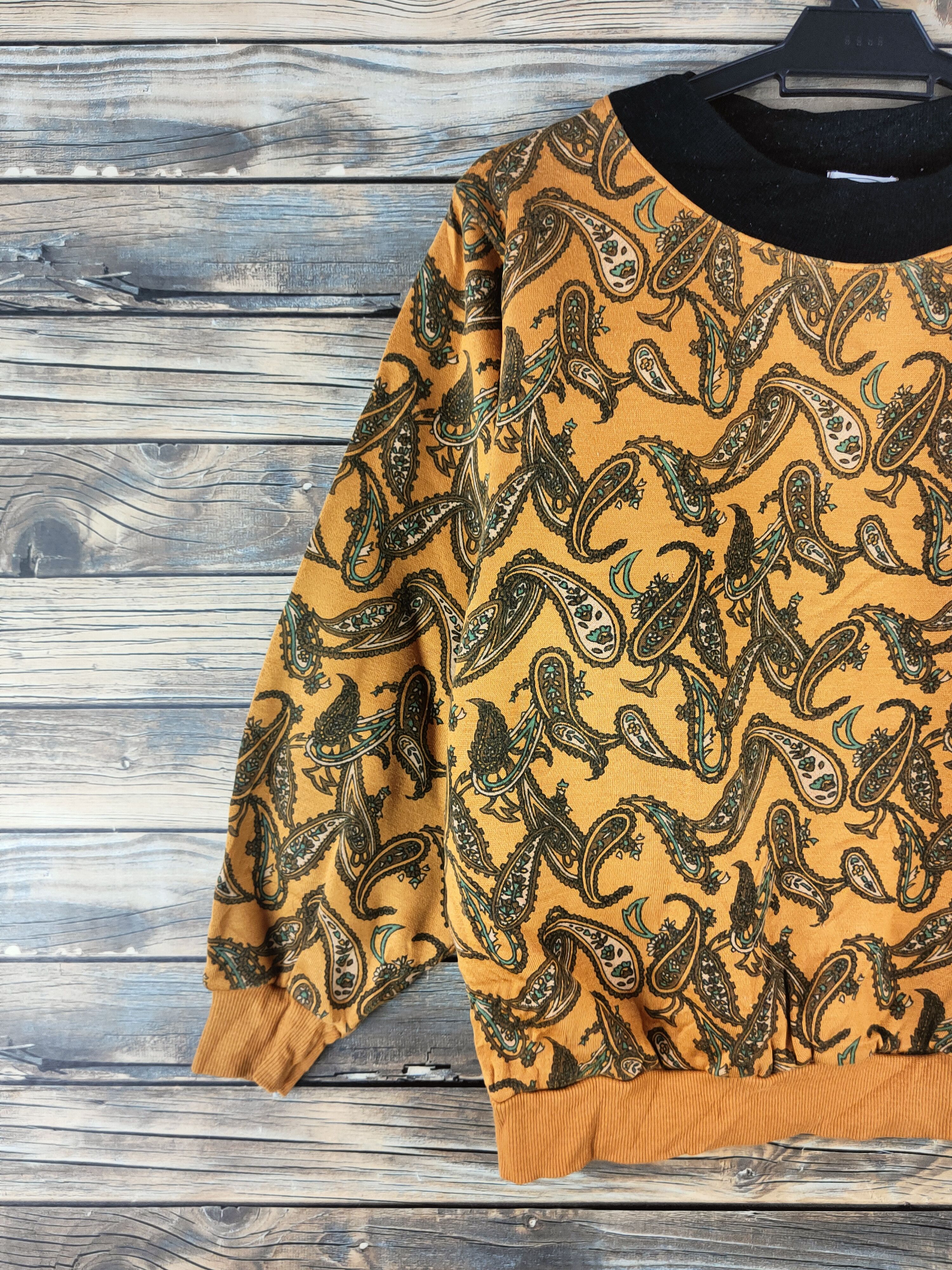 Japanese Brand Vintage Full Print Life is Art Mustard Sweatshirts Size M / US 6-8 / IT 42-44 - 4 Thumbnail
