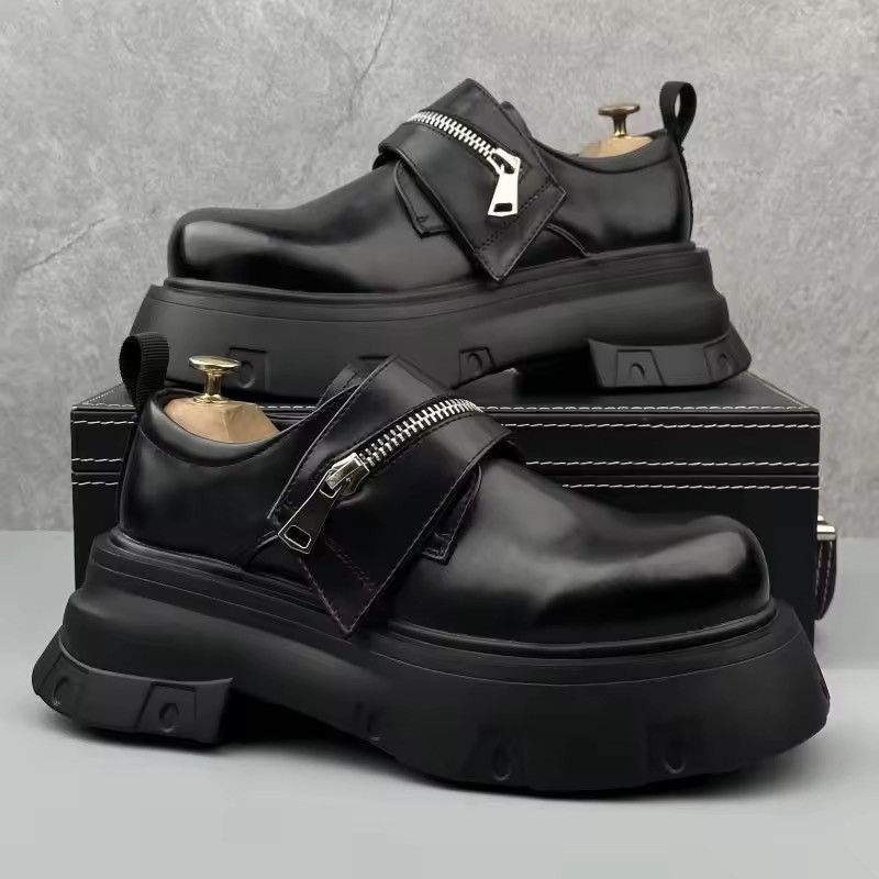 Genuine Real Leather Casual Platform British Boots Loafers